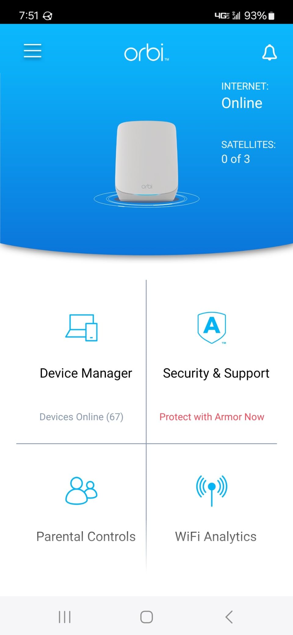 NETGEAR Orbi Whole Home Tri-Band WiFi 6 Mesh Network System (RBK752P) - Router with 1 Satellite Extender, Security Features, Coverage up to 5,000 sq. ft., 75 Devices, AX5200 802.11ax (Up to 5.2Gbps) customer photo 1