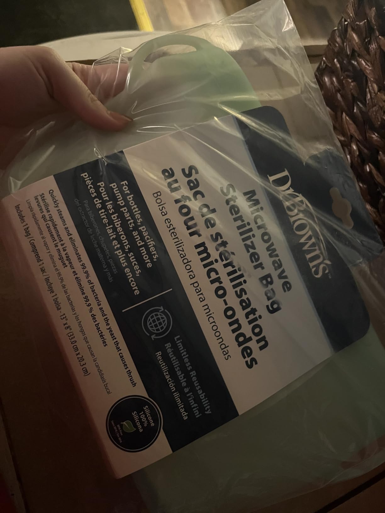 Dr. Brown's Microwave Steam Sterilizer Bag for Baby Bottles, Breast Pump Parts & Other Toddler Accessories, 100% Silicone, Reusable Sterilizing Bag customer photo 1