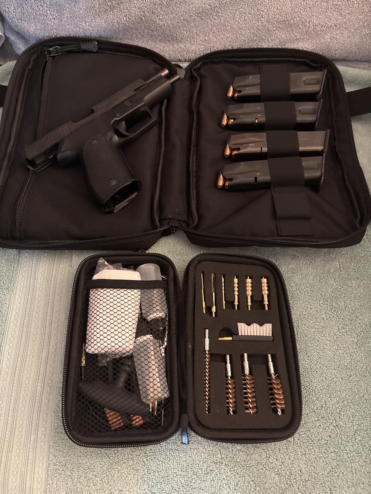 BOOSTEADY Universal Handgun Cleaning kit .22,.357,.38,9mm,.45 Caliber Pistol Cleaning Kit Bronze Bore Brush and Brass Jag Adapter customer photo 2