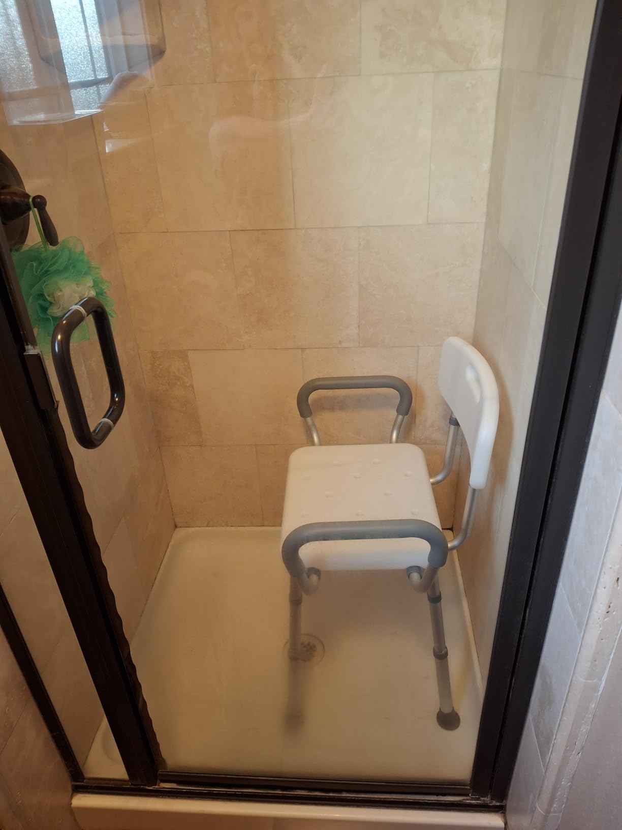 HOMLAND Shower Chair for Inside Shower with Padded Armrests and Back customer photo 1