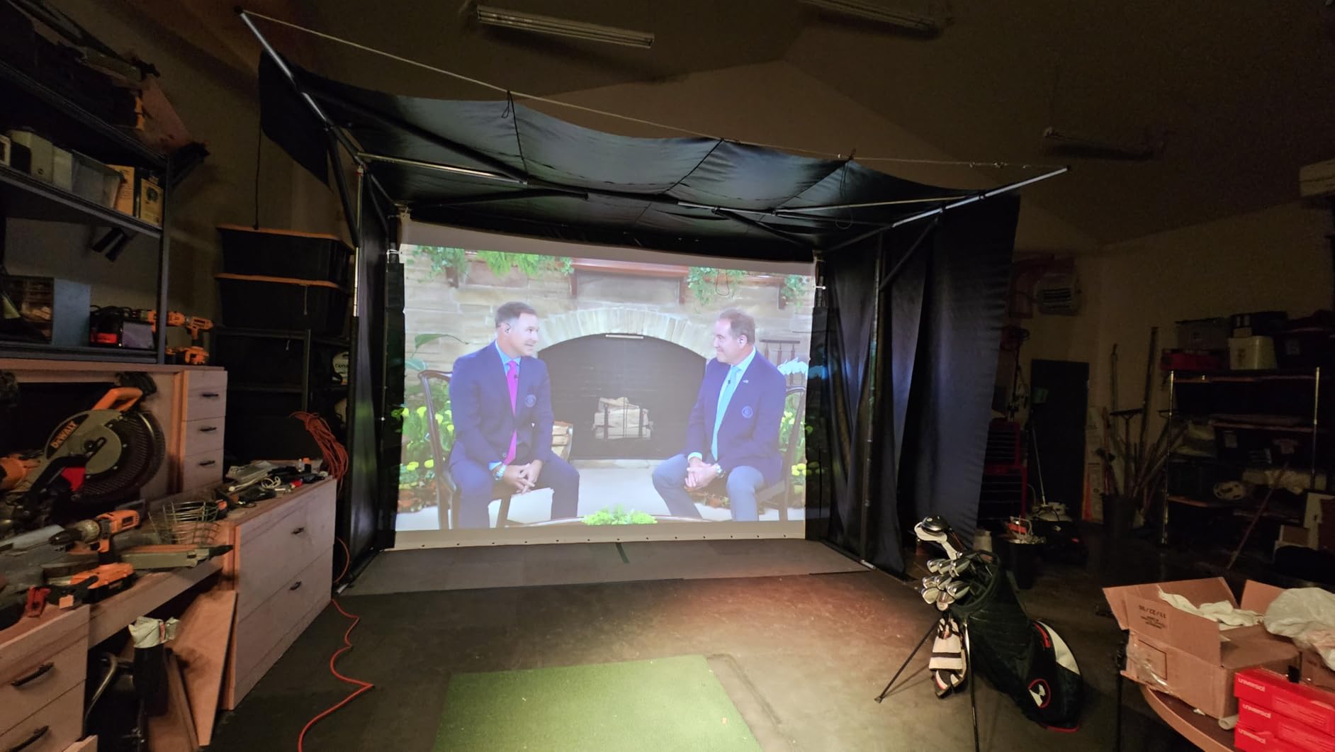 Golf Simulator Impact Screen, Premium Triple Layer Launch Monitor Projector Screen with HD Visuals, Indoor Practice Screen for Enclosure and Net, Hitting Screen with Grommets & Bungee Cords customer photo 2