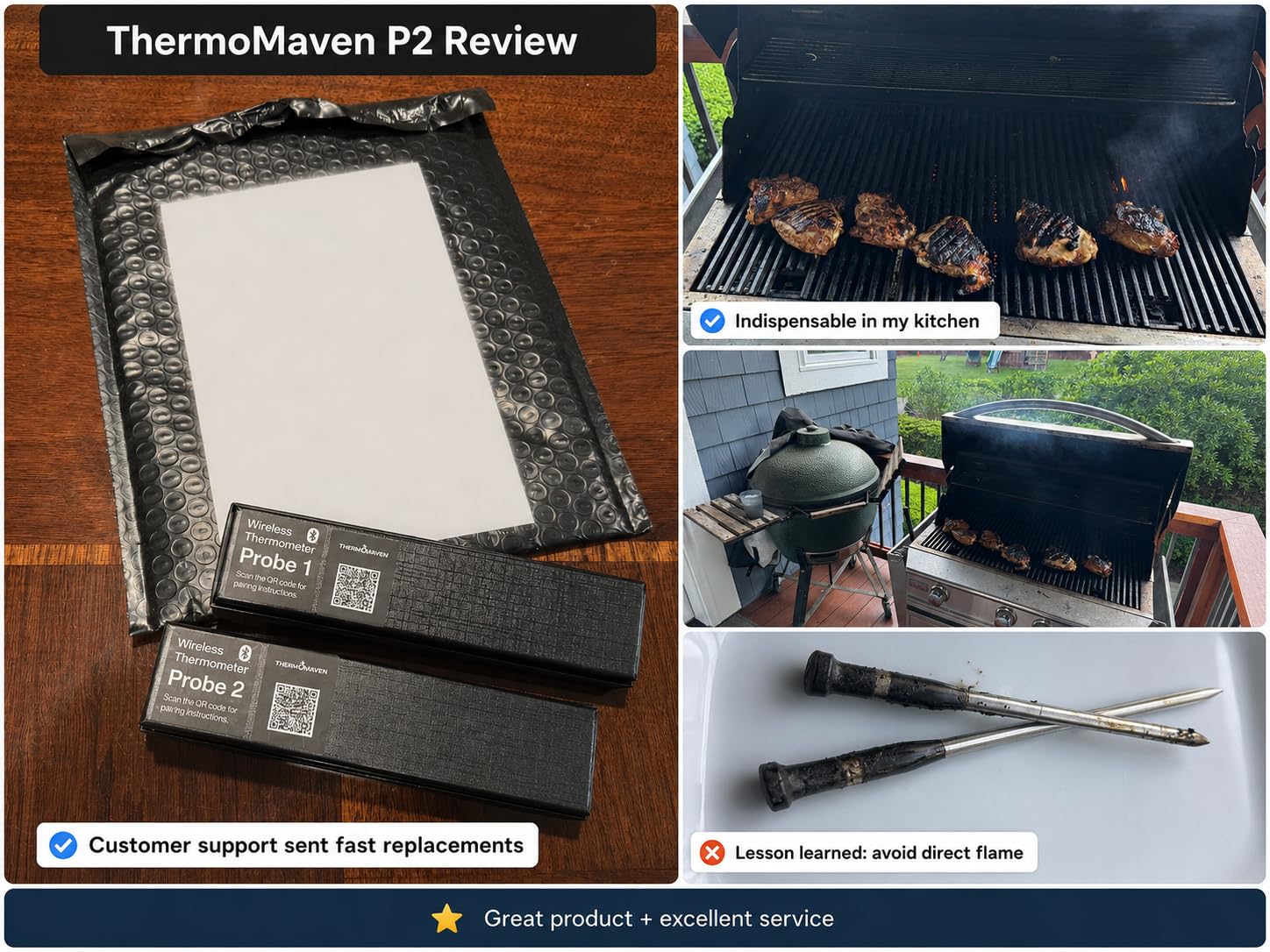 ThermoMaven WiFi Wireless Meat Thermometer, 2 Probes, Smart Base, 6 Sensors customer photo 1