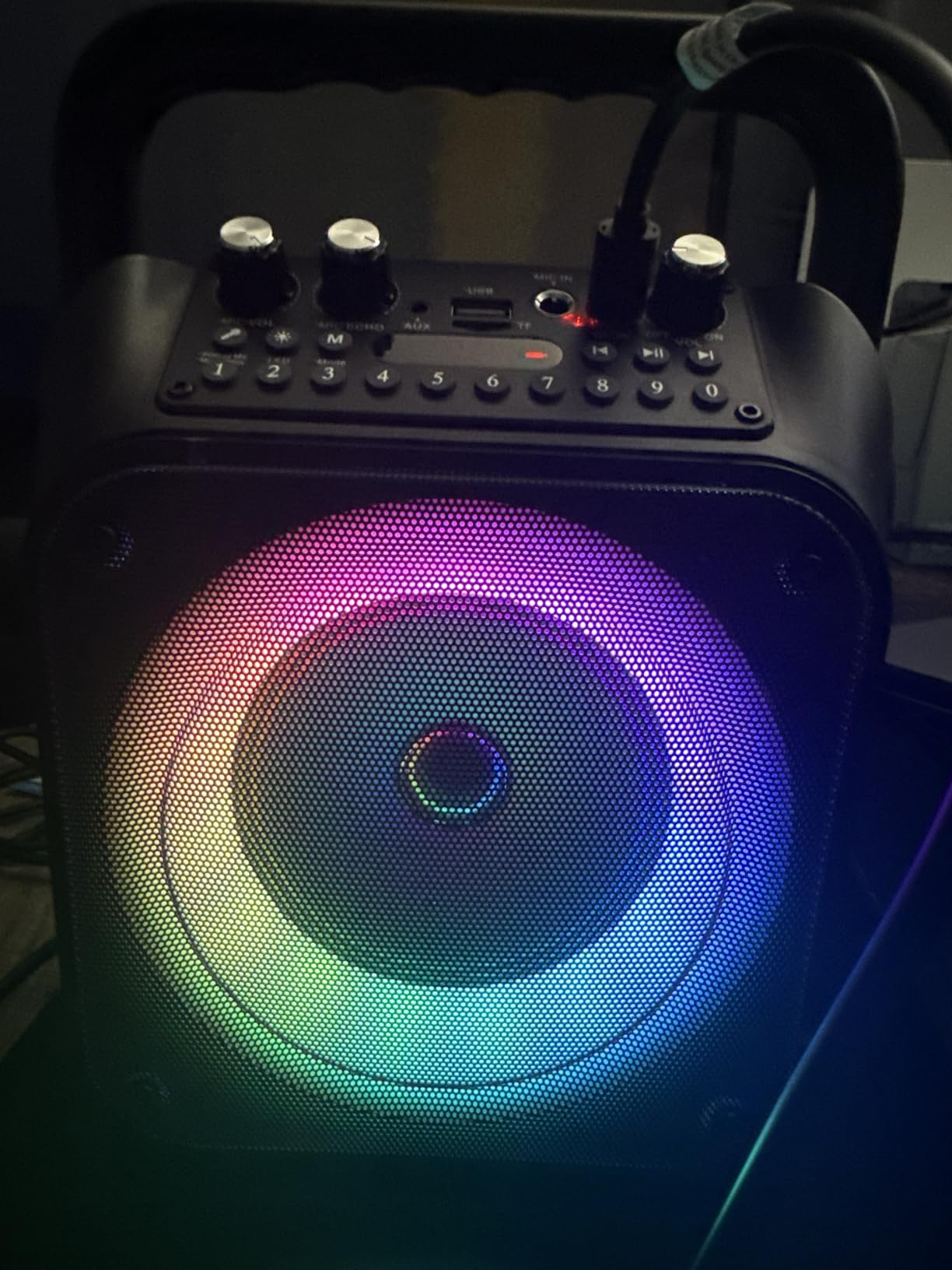 Karaoke Machine, Portable Bluetooth Speaker with 2 Wireless Microphones for Adults & Kids with Lights, Karaoke Microphone with PA System Supports USB/TF/REC/FM/AUX for Home Party Home System Packages customer photo 2