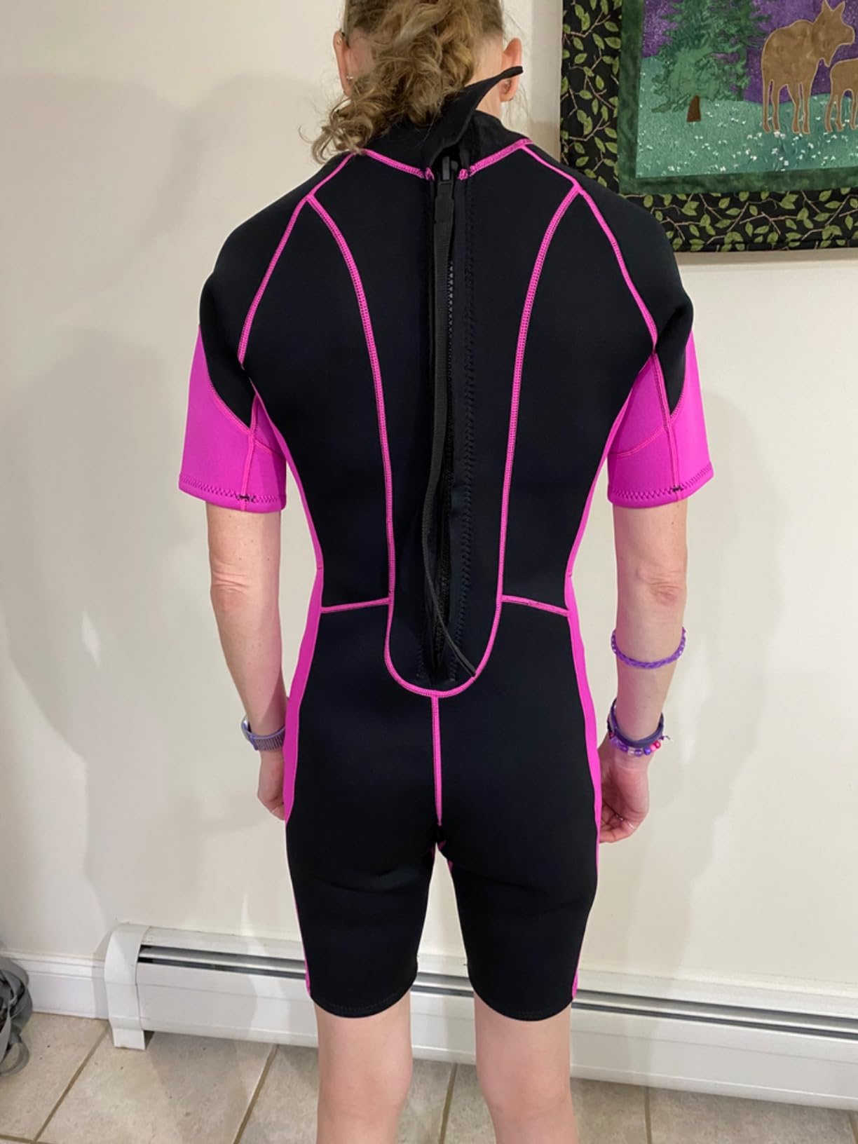 3mm Shorty Wetsuit for Women - Neoprene Dive Skin Front Back Zip Scuba Diving Suit for Cold Water Snorkeling Surfing Swimming customer photo 2