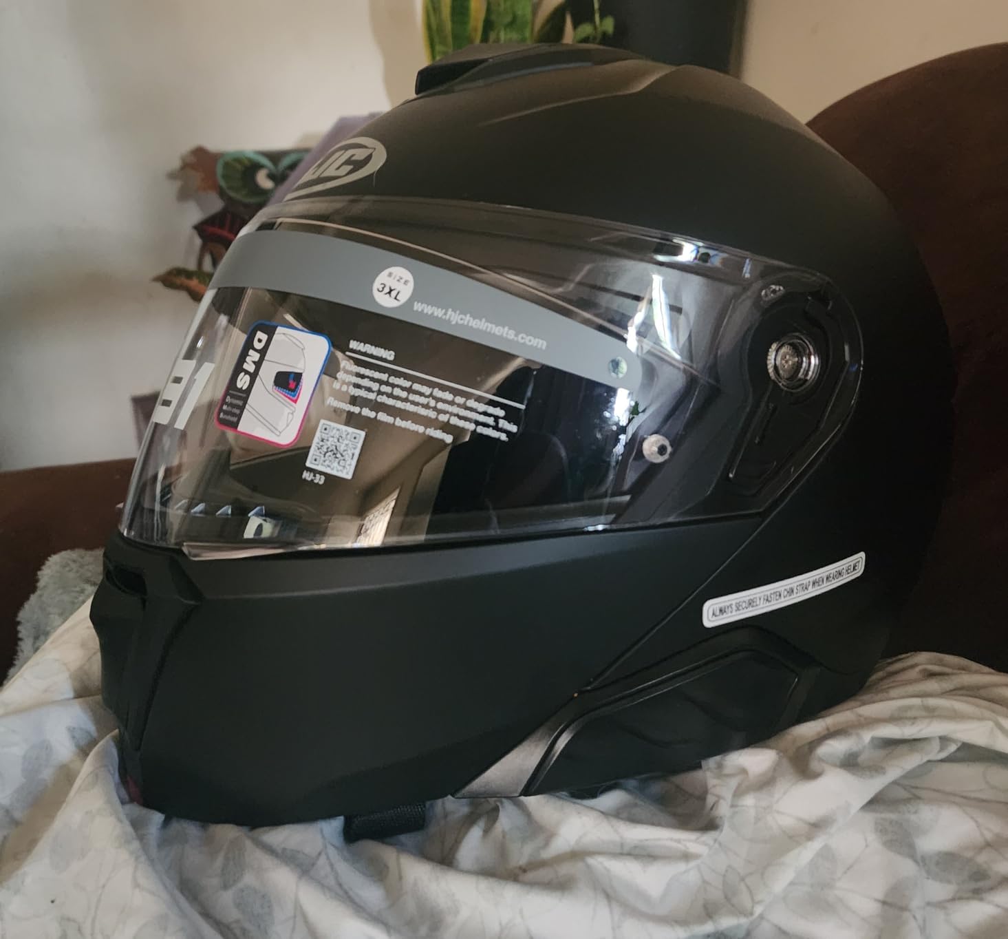 HJC i91 Solid Modular Motorcycle Helmet with HJ-33 Pinlock Shield, DOT Approved customer photo 1