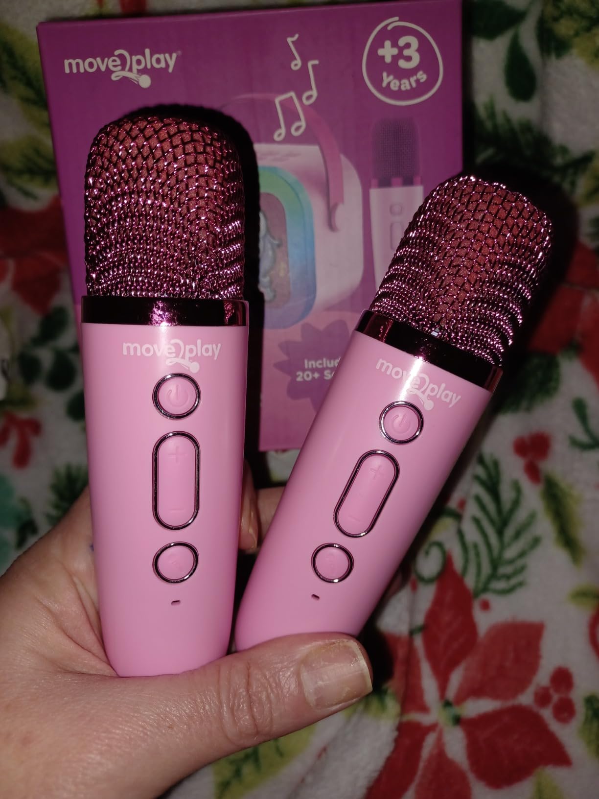 Move2Play, Karaoke Machine for Kids | Includes 20+ Kid Songs | 2 Microphones | Connect with Bluetooth | 3, 4, 5, 6, 7+ Year Old Gift | Toy for Girls, Boys, & Toddler | Birthday Present customer photo 2