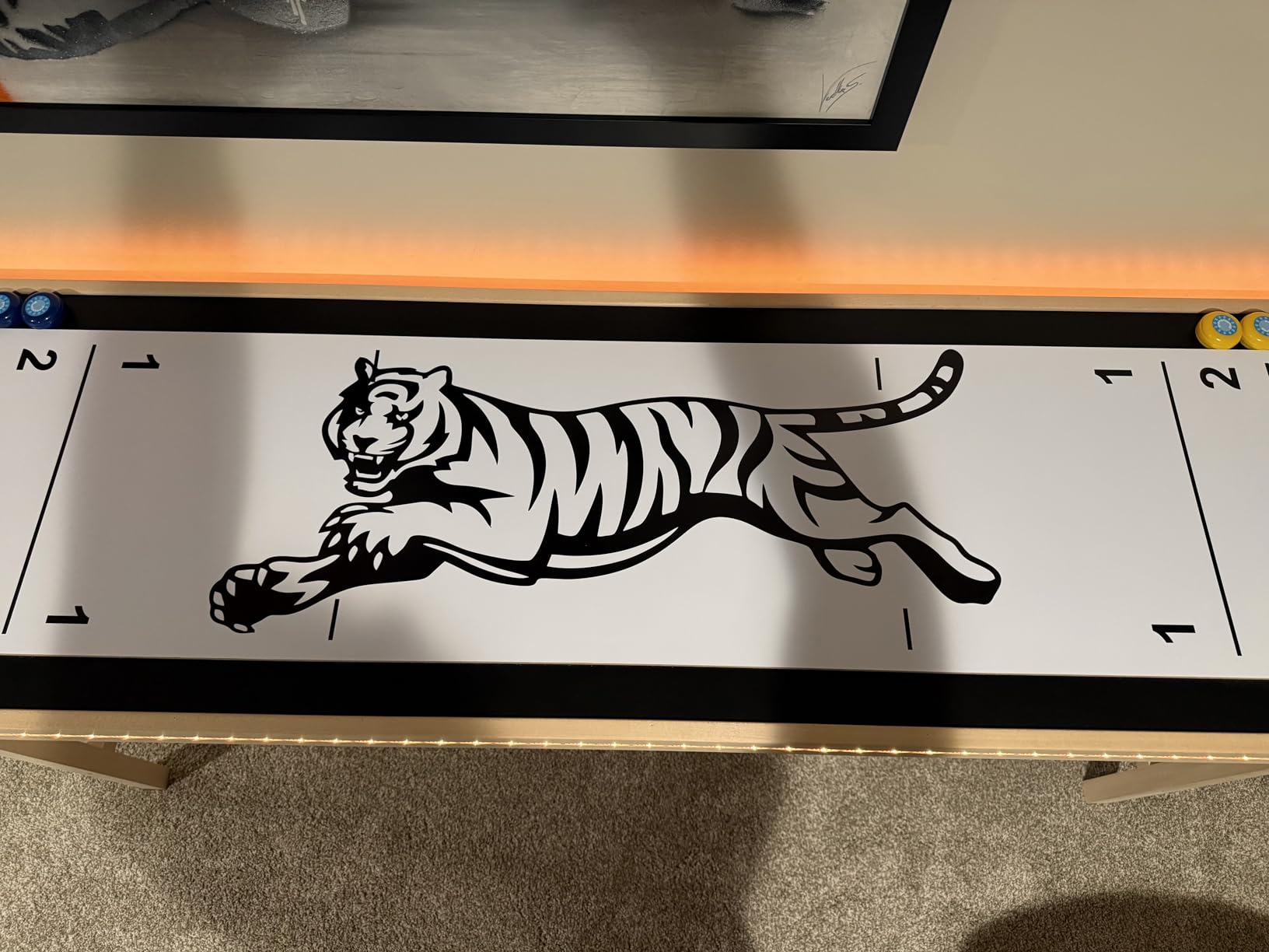6-Foot Premium Shuffleboard Table w/Folding Legs, Pucks, and Optional LED Lights - Awesome Graphics - Choose Your Model customer photo 2