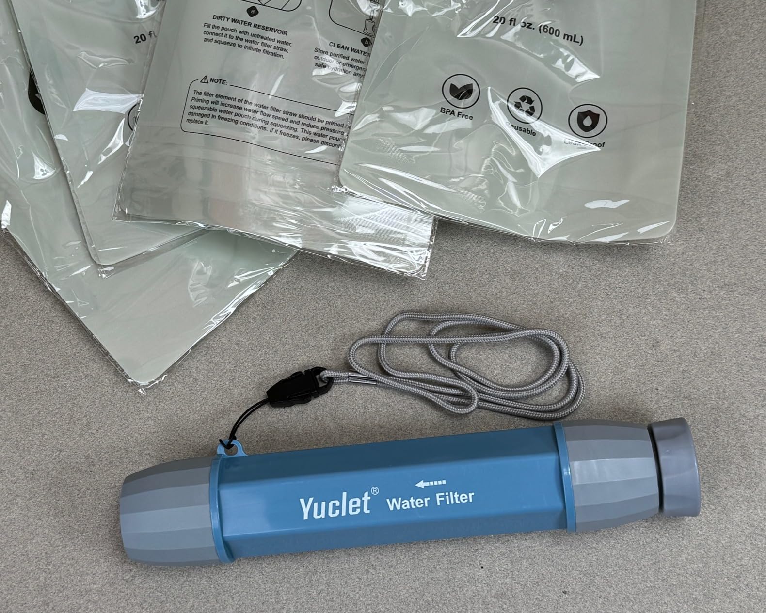 Yuclet Gravity Water Filter System w/ 2-Gal Bag & 0.1-Micron Filter Straw | Gravity-Fed Water Filtration System Water Purifier Survival for Camping, Backpacking, Hiking & Emergency Preparedness customer photo 2