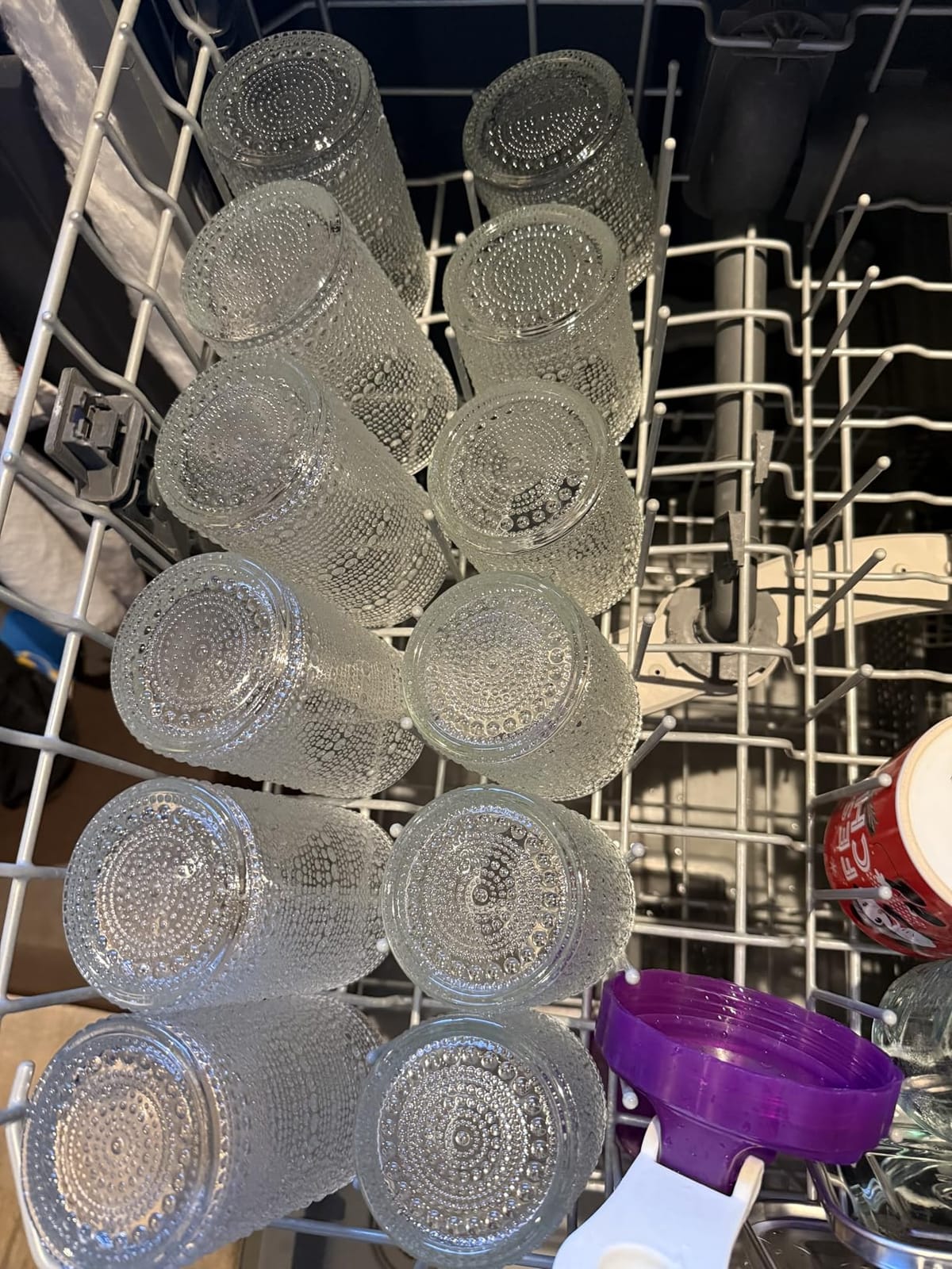 Moretoes Hobnail Drinking Glasses Set of 12, Vintage Water Glass Cups | 12 Oz Highball Glasses & 10 Oz Cocktail Glasses, Clear Embossed Boho Kitchen Bar Tumbler for Whiskey, Beer, Juice, Milk customer photo 2