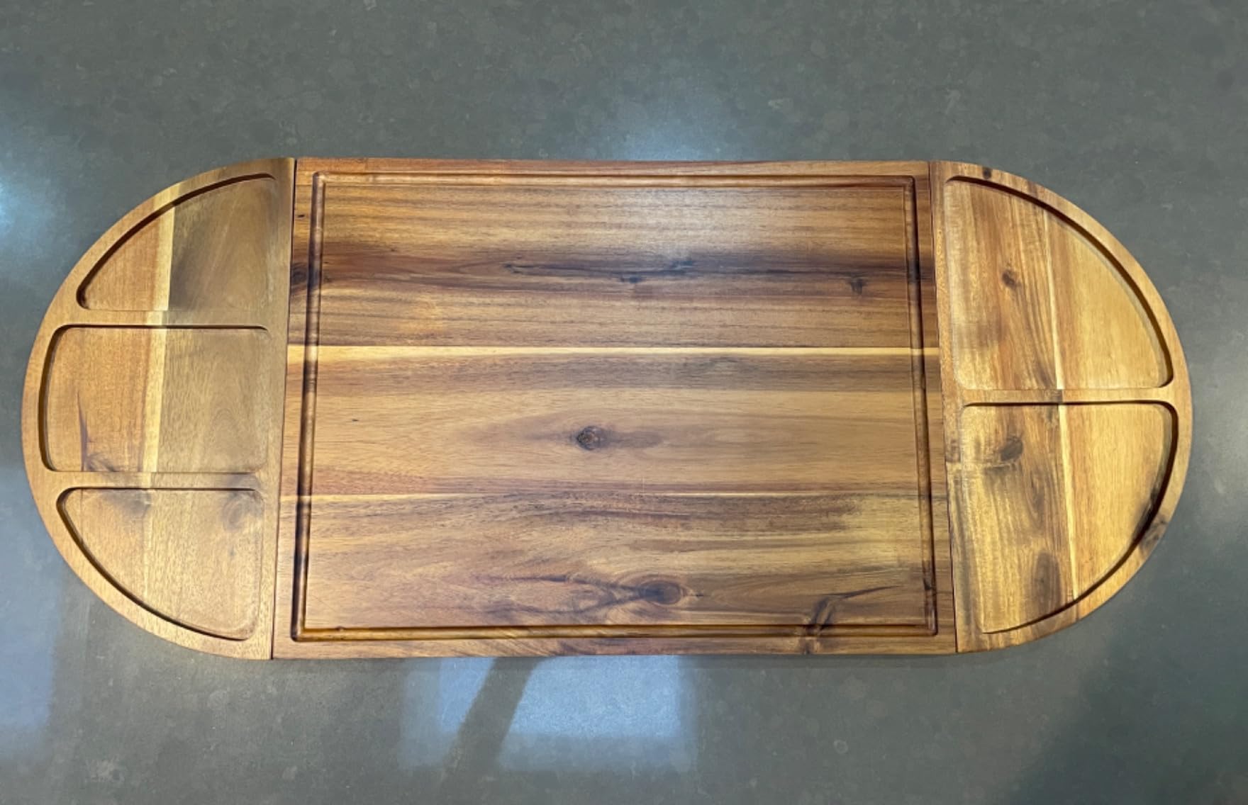Extra Large Charcuterie Boards, 30'' x 13'' Acacia Cheese Board 3 Part Magnetic Long & Round Boards with Knive Set, Wine Opener & Cheese Marker, Unique Serving Tray for Birthday, Wedding Gift customer photo 1