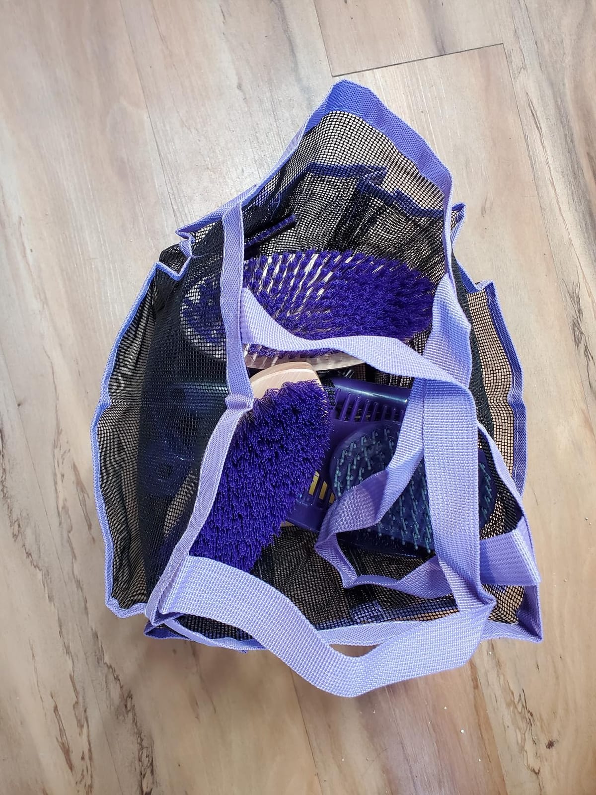 Horse Grooming Kit - 11 Piece Bathing Supplies with Organize Bag, Full Body Kit Including Sweat Scraper, Bath Sponge, Hoof Pick, Massage Comb (Purple) customer photo 1