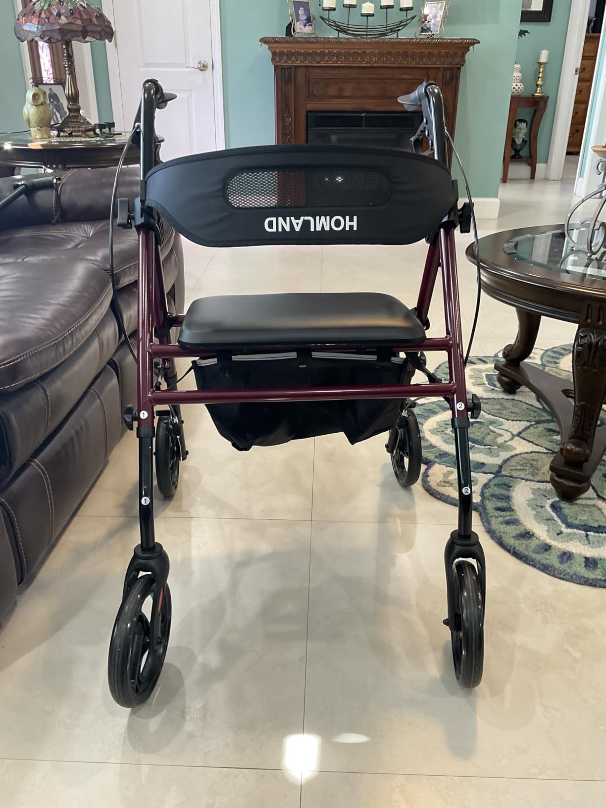 HOMLAND Foldable Rollator Walkers for Seniors with Seat, 16
