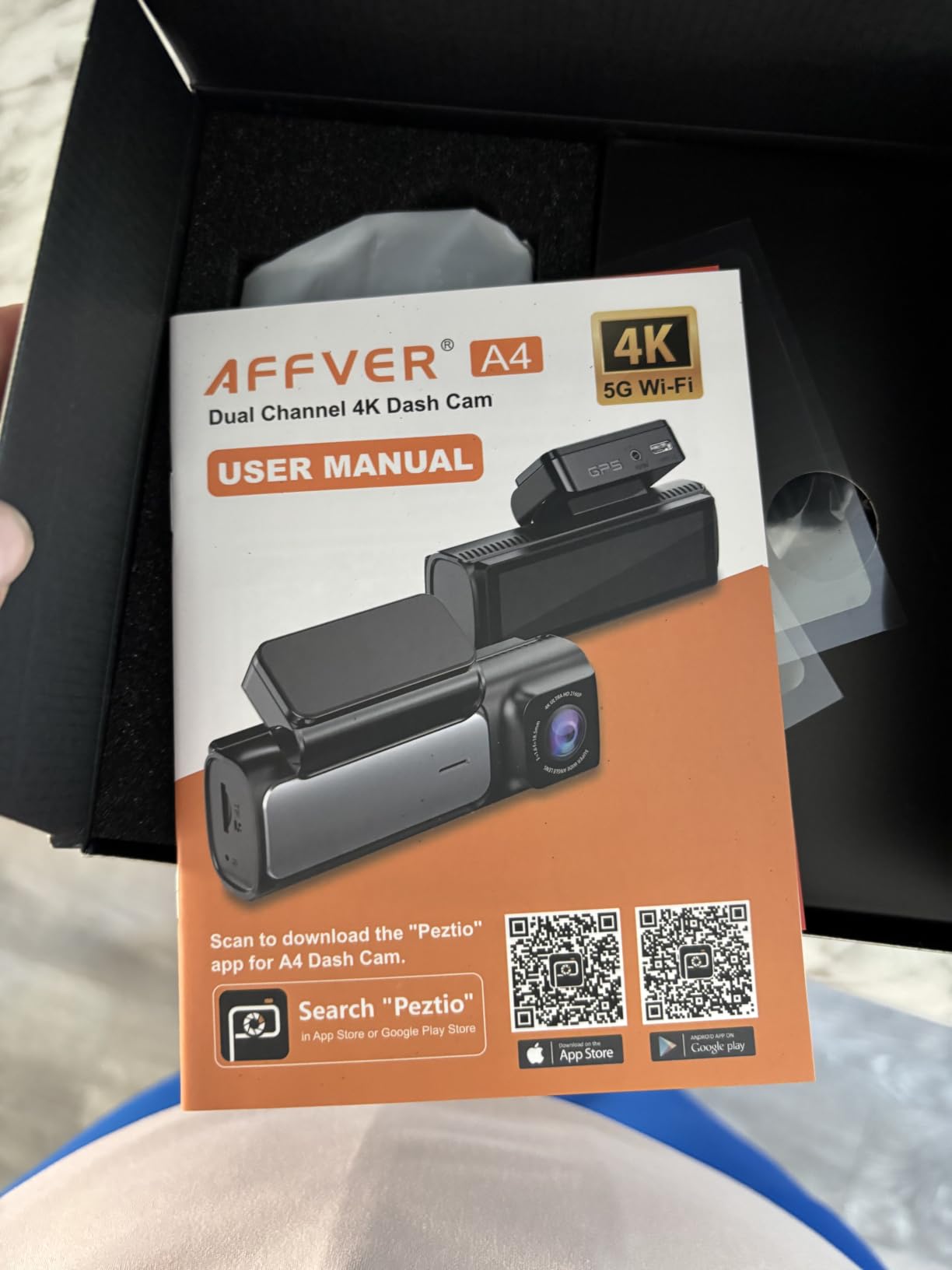 Affver 4K+2.5K Dash Cam Front and Rear, Built-in 5G WiFi 6 GPS, 64GB Card Included, 3.59'' IPS Screen, 24H Parking Monitor customer photo 1