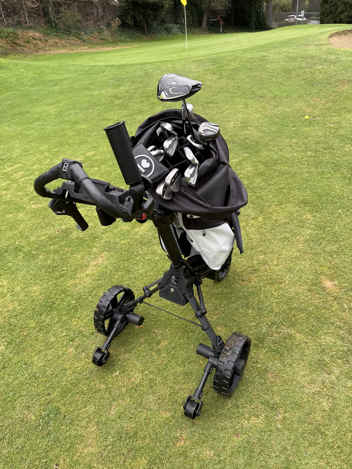 KVV Electric Golf Push Cart with Remote Control, Super Compact and Lightweight Electric Golf Cart, Smallest Folding Size Electric Golf Cart, Suitable for All Terrains (Charcoal) customer photo 2