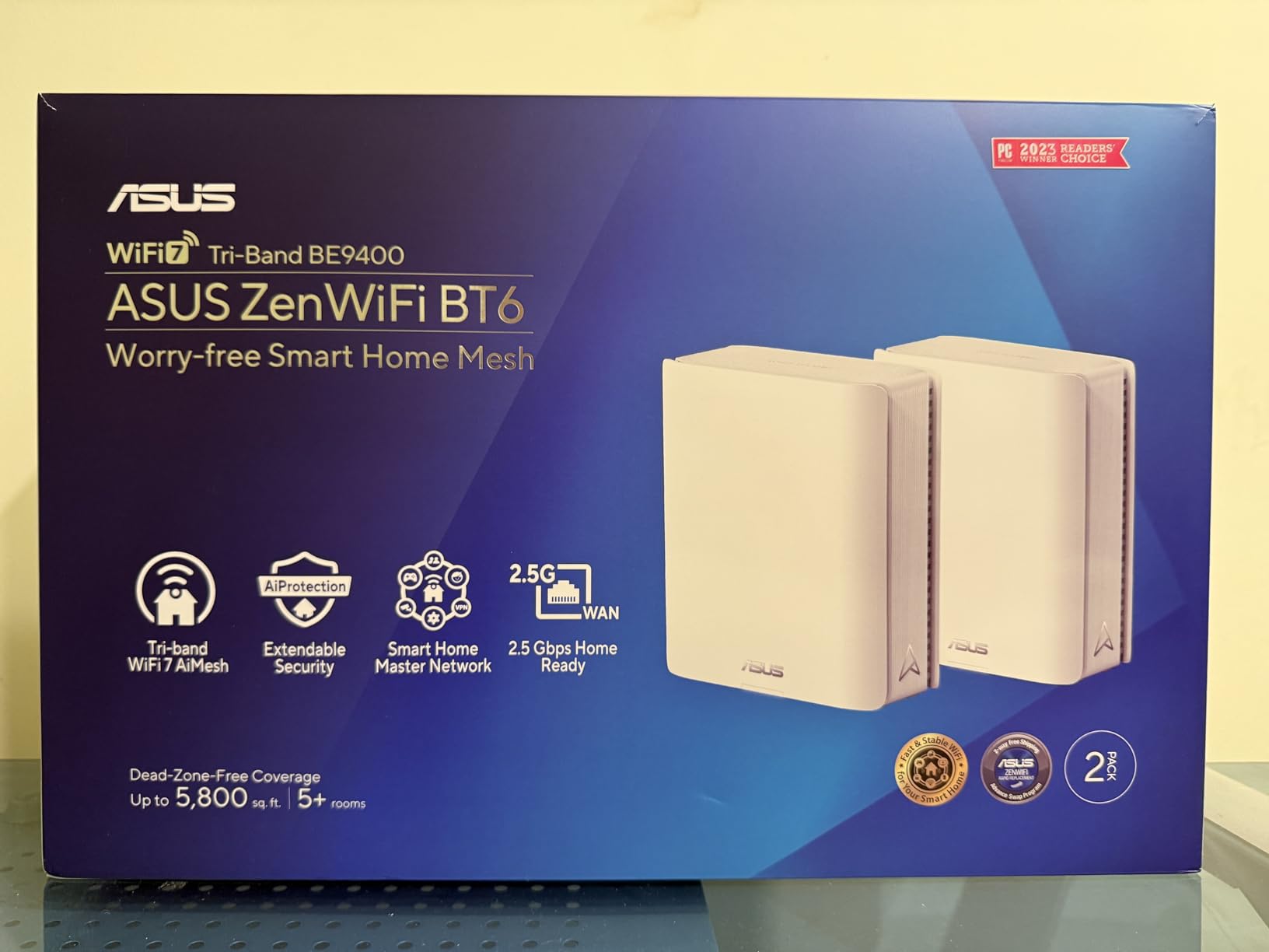 ASUS ZenWiFi BT6 WiFi 7 Mesh Router - Tri-Band, 5.8k sq. ft. x2 WAN (2 PK) customer photo 2