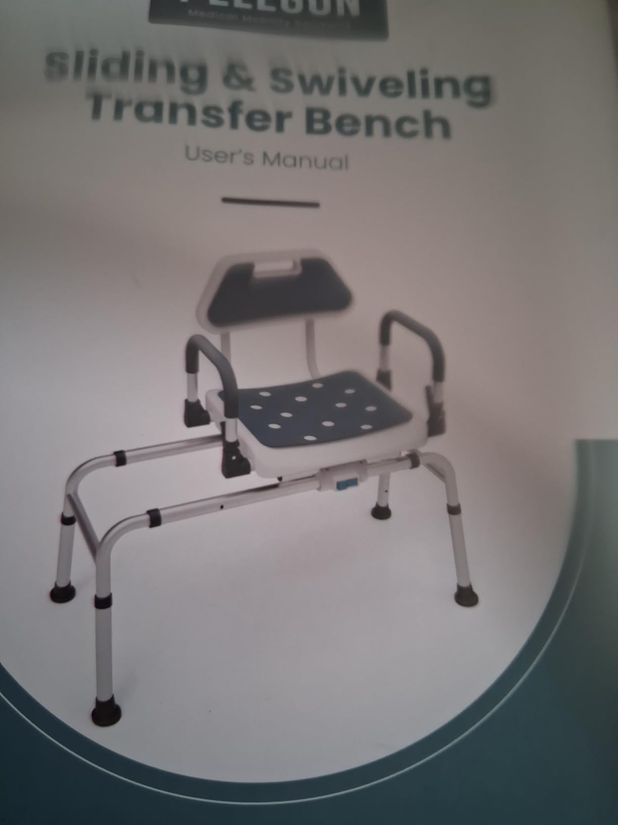 Sliding Shower Chair Tub Transfer Bench with Swivel Seat, Shower Bench for Elderly and Disabled, with Security Belt, 360 Rotation, Slides and Rotates, Adjustable,one Touch Slide Button, Dark Blue customer photo 2