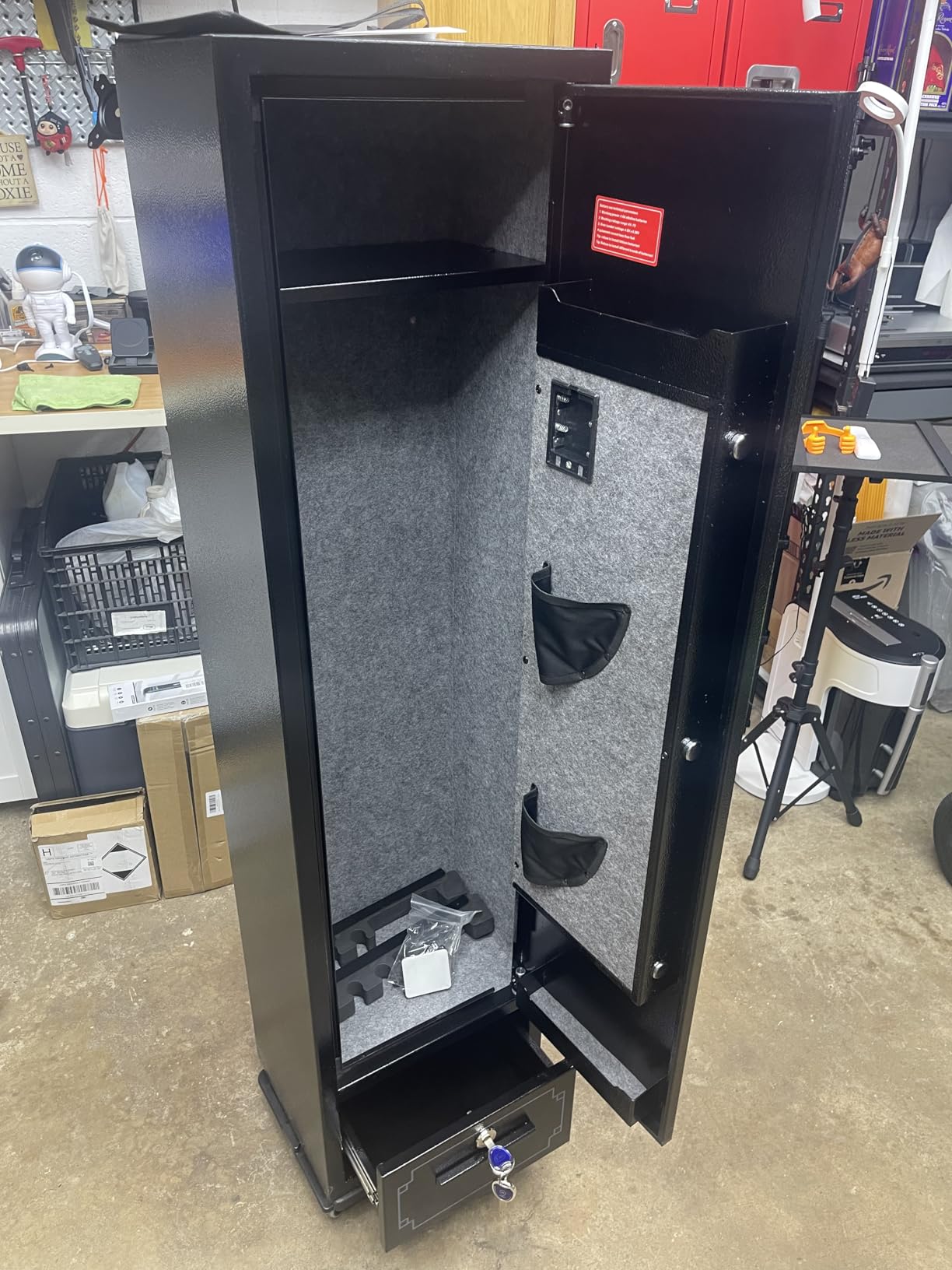 KAER 5-6 Gun Safe, Gun Safes for Rifle and Pistols, No Assembly Gun Cabinets, Rifle Safe, GunSafes for Rifle and Shotguns, Gun Safes & Cabinets with Drawer, Indoor Gun Rack, Removable Shelf (L) customer photo 2
