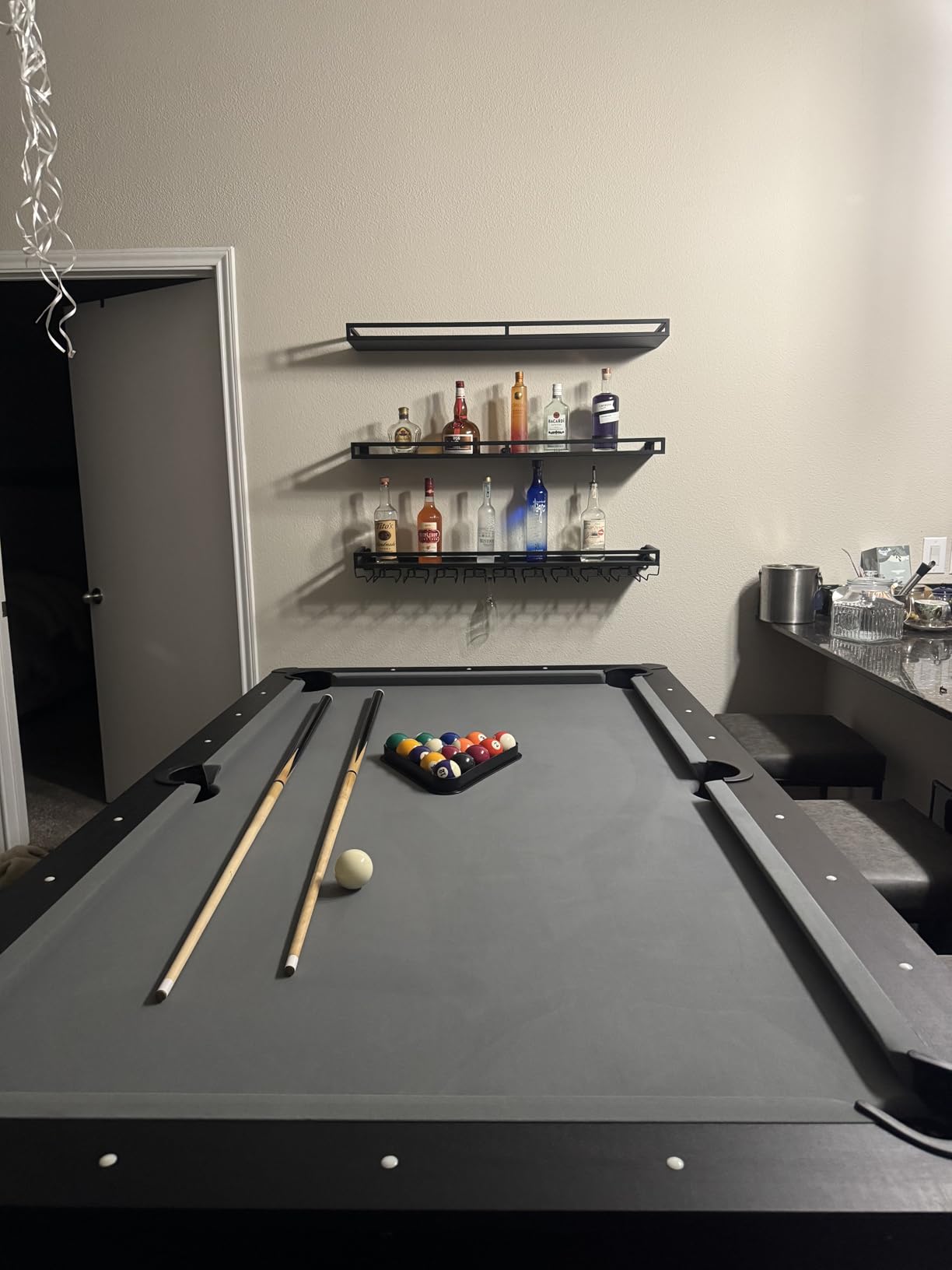 GoSports 7 and 8 ft Pool Tables with Wood Finish - Gray, Black, or Green Felt - Billiards Game Room Table for Adults & Family - Accessories Not Included customer photo 1