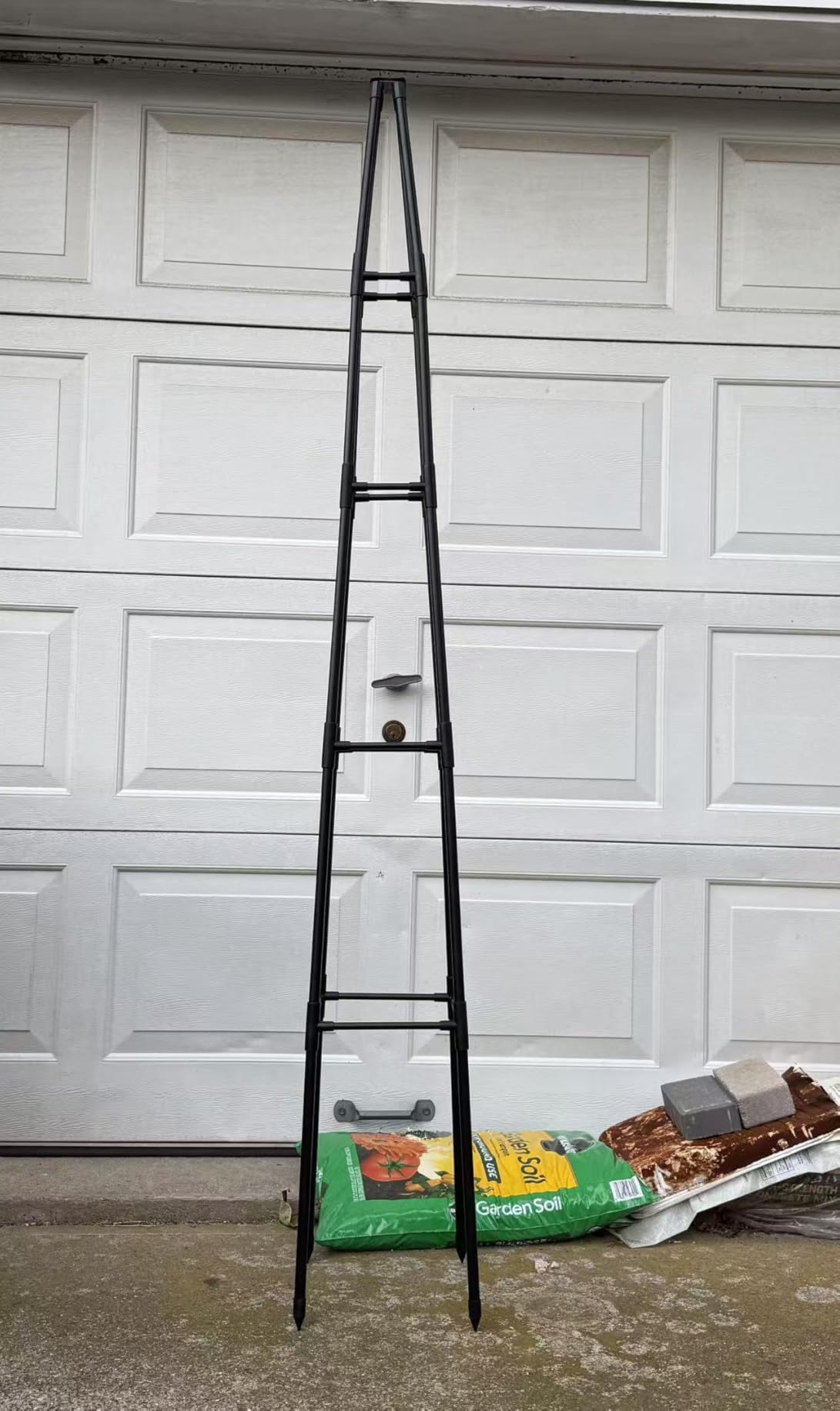 Alisisfores 5.2 FT Obelisk Trellis for Climbing Plants, Black | Garden Trellis, Extra Thickened Plastic-Coated Metal Pipes, Outdoor & Indoor Garden Support, For Potted Plants customer photo 1