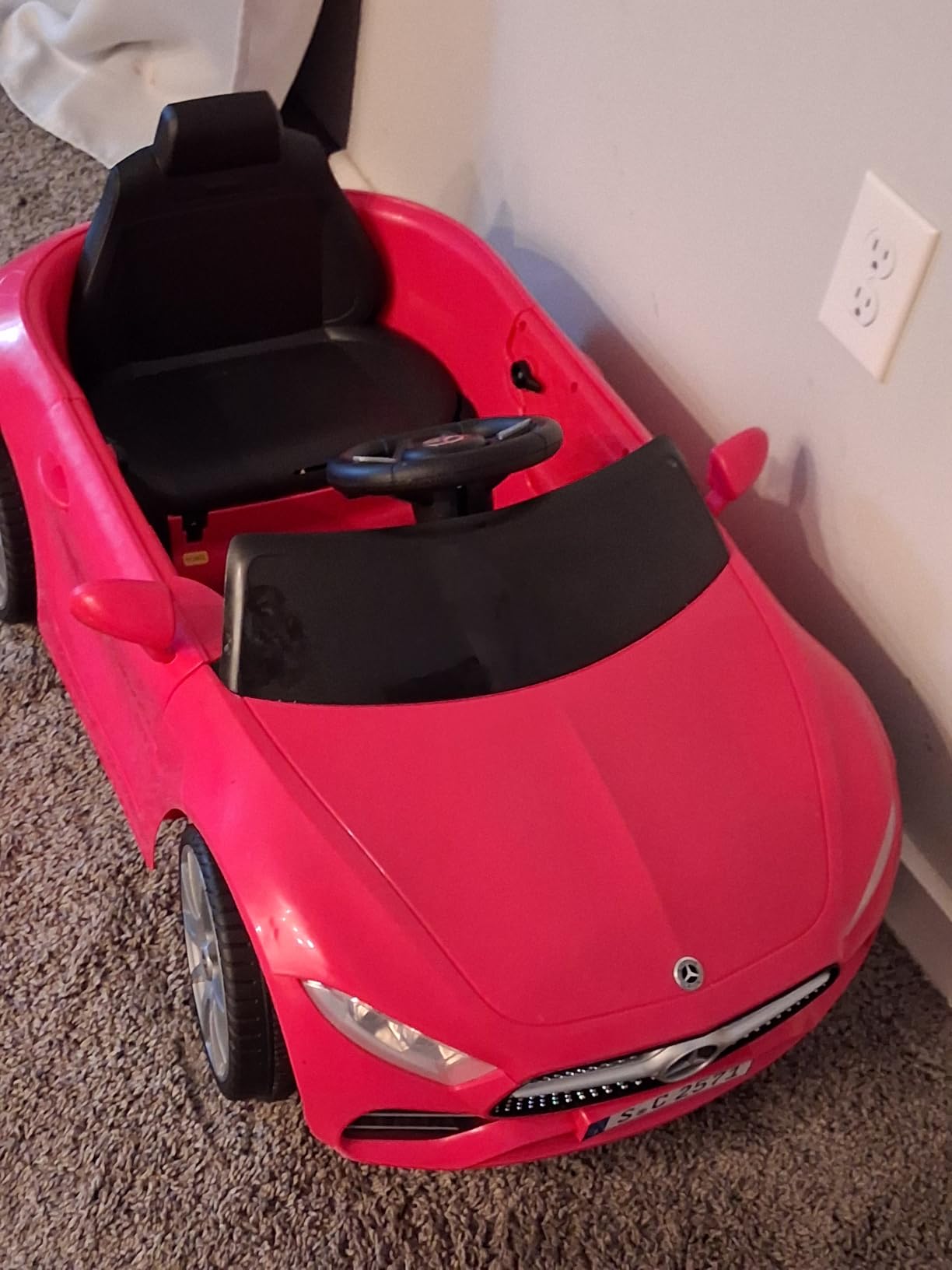 Licensed Mercedes-Benz CLS 350 12V Ride On Car Truck for Kids, Ride on Toys for Toddlers w/Parent Control, Spring Suspension, Power Wheels for Girls w/Bluetooth, Music, LED Lights (Pink) customer photo 1