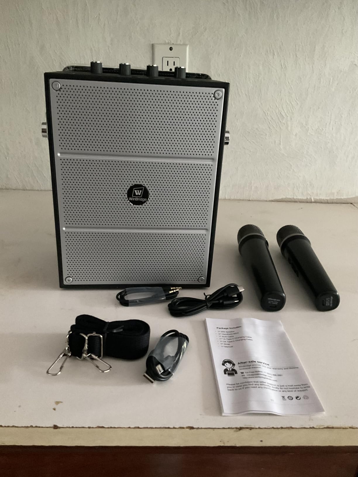 100W Powerful Voice Amplifier with 2 Wireless Microphones S99 | Big Pro Sound Portable Speaker with Microphone, Bluetooth Speaker PA System Karaoke Machine Support BT/USB/TF Card/Aux/Guitar customer photo 2