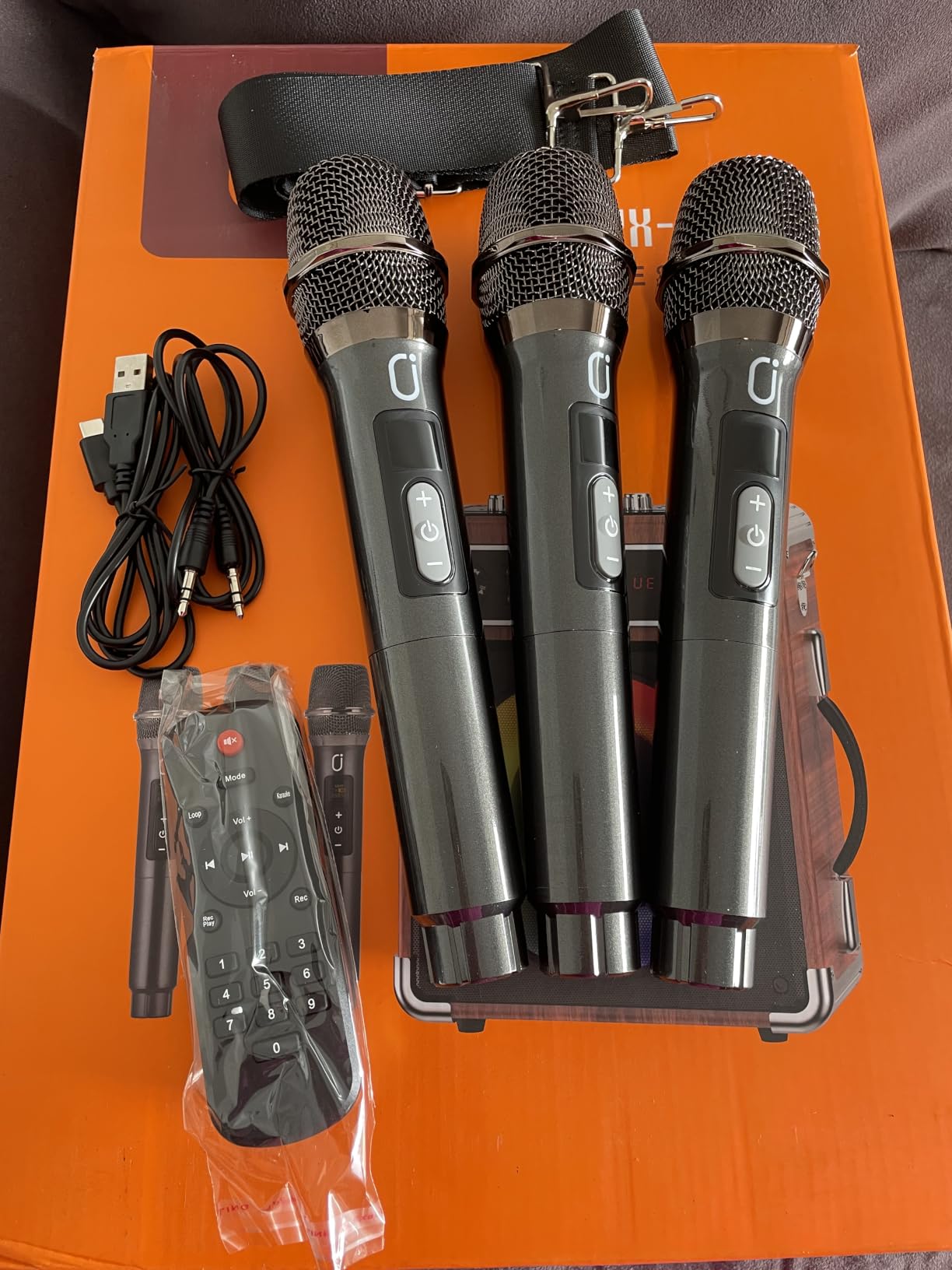 HWWR Karaoke Machine with 2 Wireless 0-Delay Microphones for Adults, Portable Bluetooth 5.3 Speaker with Echo Adjustment and Powerful Sound, Supports TWS/TV/Guitar for Family Party, Backyard BBQ (2 Mics) customer photo 2