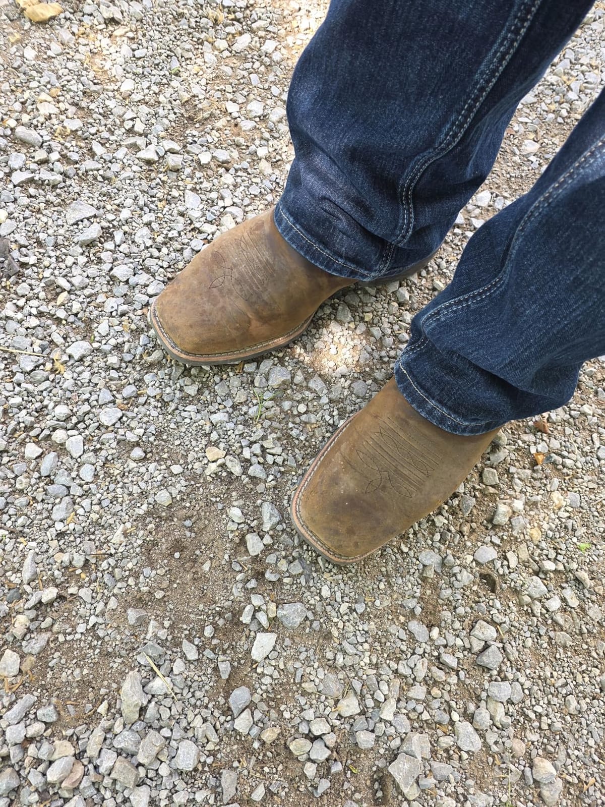 SUREWAY Men's Cowboy Boots, Square Toe Pull On Soft Toe Western Boot customer photo 1