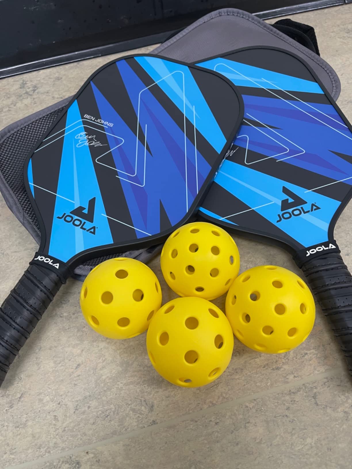 JOOLA Pickleball Paddles Set of 2 - Multiple Colors - Reinforced Fiberglass Surface - Lightweight, Durable, Beginner-Friendly Racket Design - Set Includes Balls & Bag - USAP Approved customer photo 1