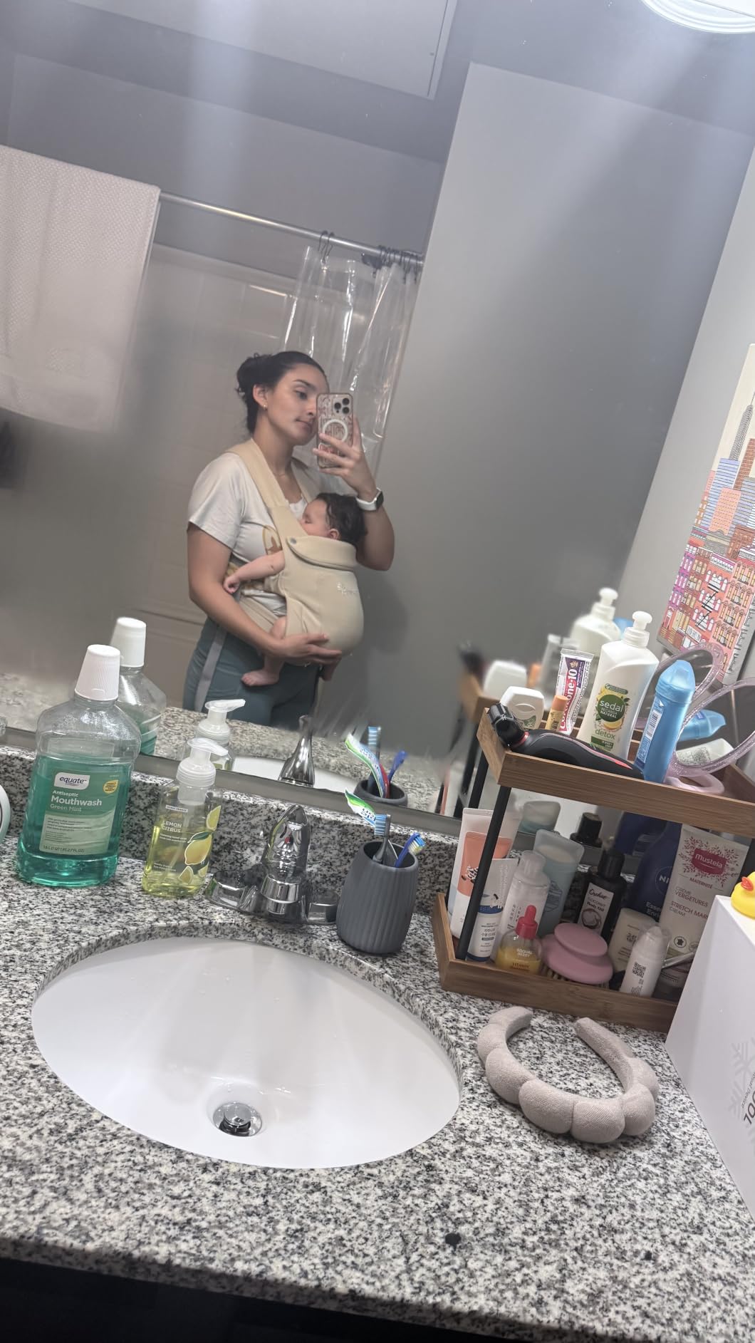 GROWNSY Baby Carrier, Cozy Newborn Carrier, Ergonomic Baby Wraps Carrier Newborn to Toddler with Head Support, Cream customer photo 2