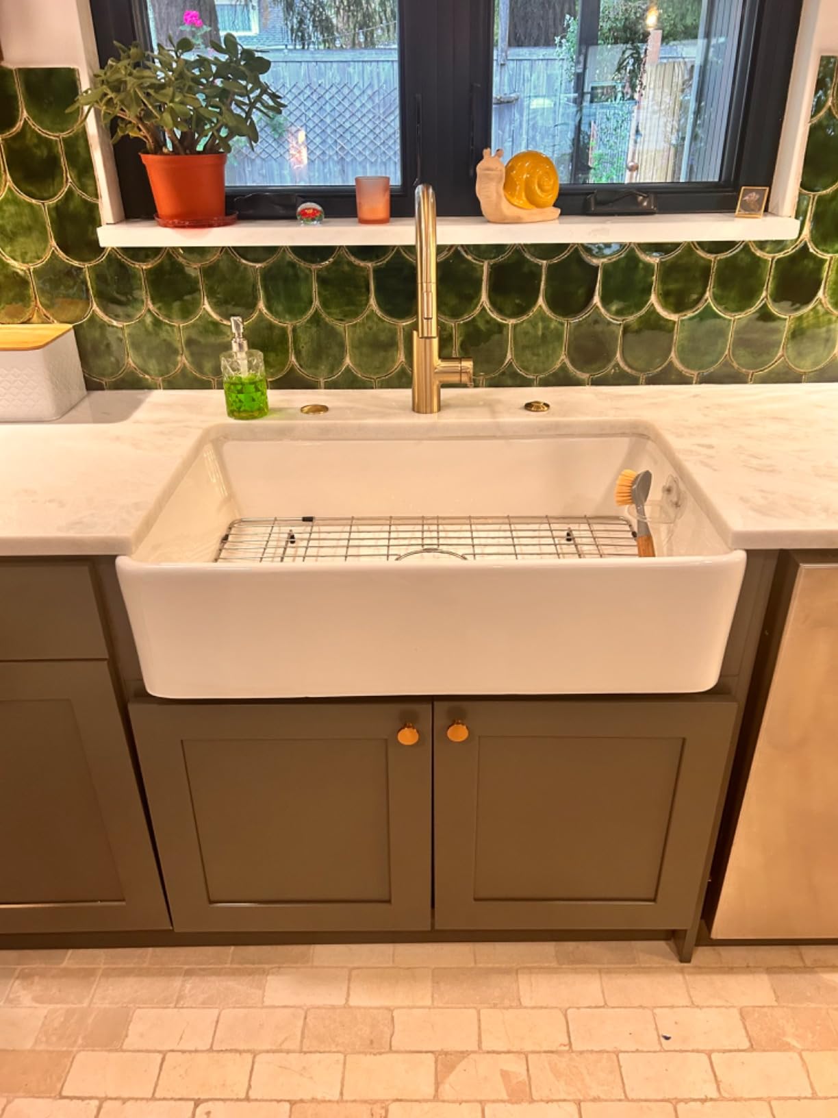 Lordear White Farmhouse Sink 33 Inch Apron Front Reversible Solid Fireclay 33x20x10 Farm House Farmers Farm Style Sinks customer photo 2
