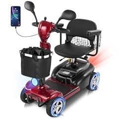 20 Miles 4 Wheels Mobility Scooter for Seniors/Adults Up to 300LBS,350W Electric Wheelchair Detachable Lithium Battery,Dual Baskets,Rotating Seat,with Taillight, USB Charging, Red 18AH customer photo 1