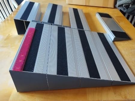 3 Inch Threshold Ramps for Doorways, Wheelchair Ramp for Home Steps | 31.5 in Wide, Modular Aluminum Panels, 1100 lb Capacity, Curb and Step Access, Scooters and Power Chairs, Indoor/Outdoor Use customer photo 1