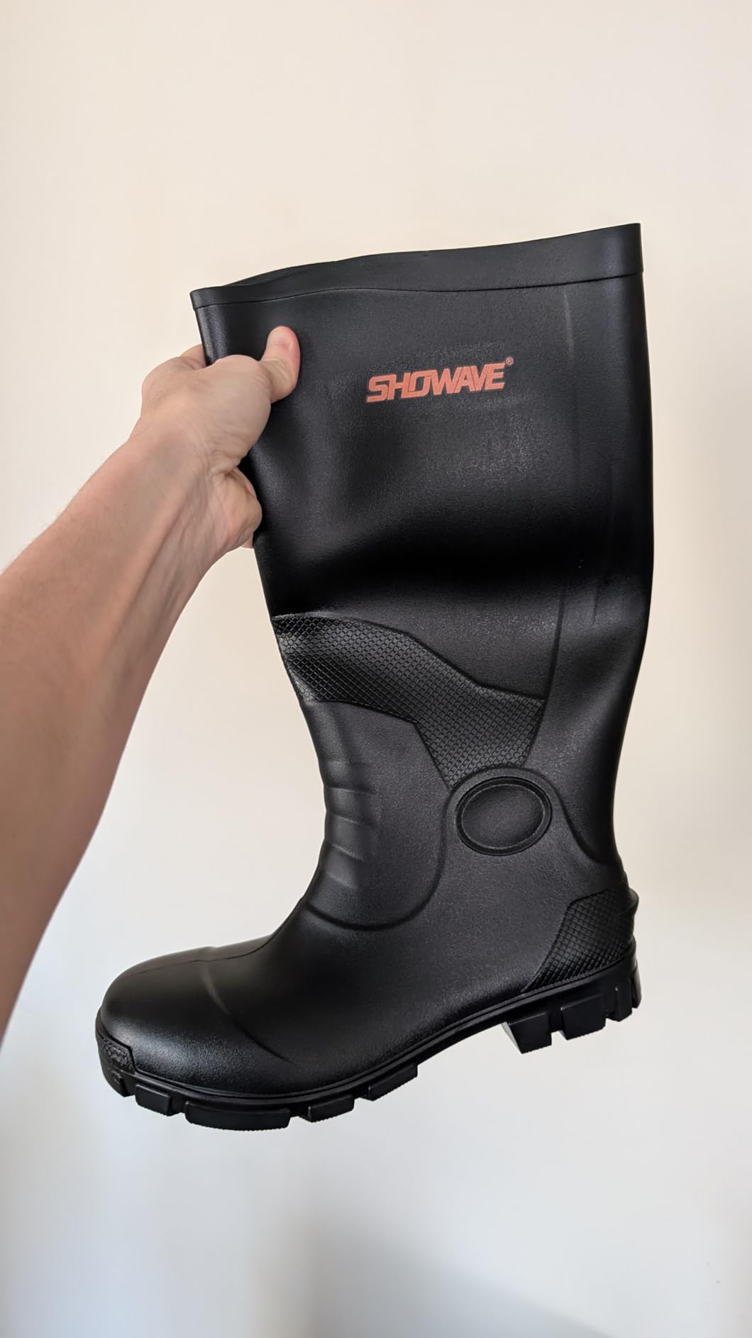 Showave Steel Toe Rubber Work Boots for Men Waterproof Rain Boots customer photo 1