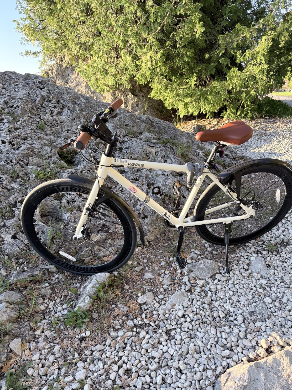 VIRIBUS Hybrid Bikes, 28 inch Mens Hybrid Bicycle for Adults, Lightweight Aluminum 700C Adult Hybrid Bicycle for City Commuter customer photo 1