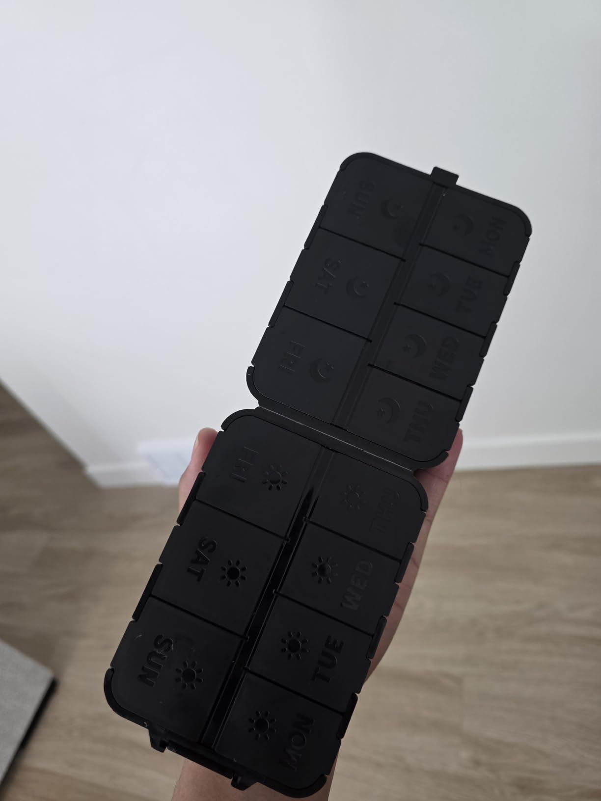 Compact & Foldable Weekly Pill Organizer 2 Time a Day, 7-Day AM PM Pill Box | Large Capacity, Dual Protection, Etched Labels- Week Daily Travel Vitamin Case Holder customer photo 1