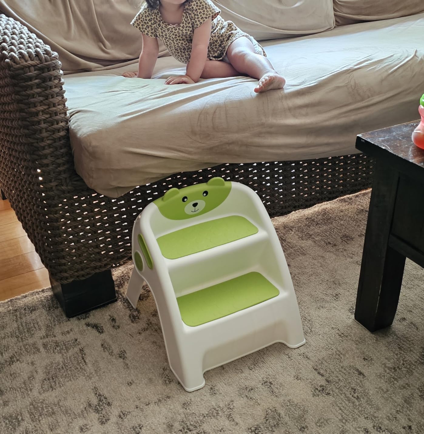 TPN Toddler Step Stool for Bathroom Sink and Potty Training Durable Anti-Slip,Anti-Tip A-Frame,10-Second Assembly, 2-Step Potty Stool with Wide Steps (Gray) customer photo 2