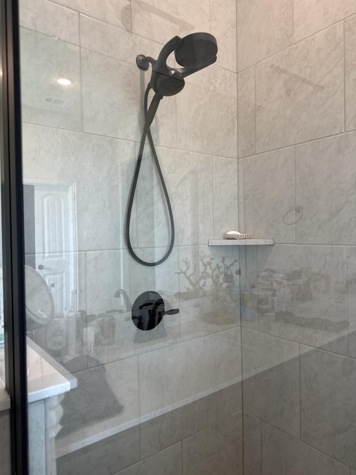 Delta 5-Setting HydroRain 2-in-1 Dual Shower Head with ProClean Spray, Brushed Nickel High Pressure Shower Head with Handheld Spray, 1.75 GPM Flow Rate, Satin Nickel 75419SN customer photo 2