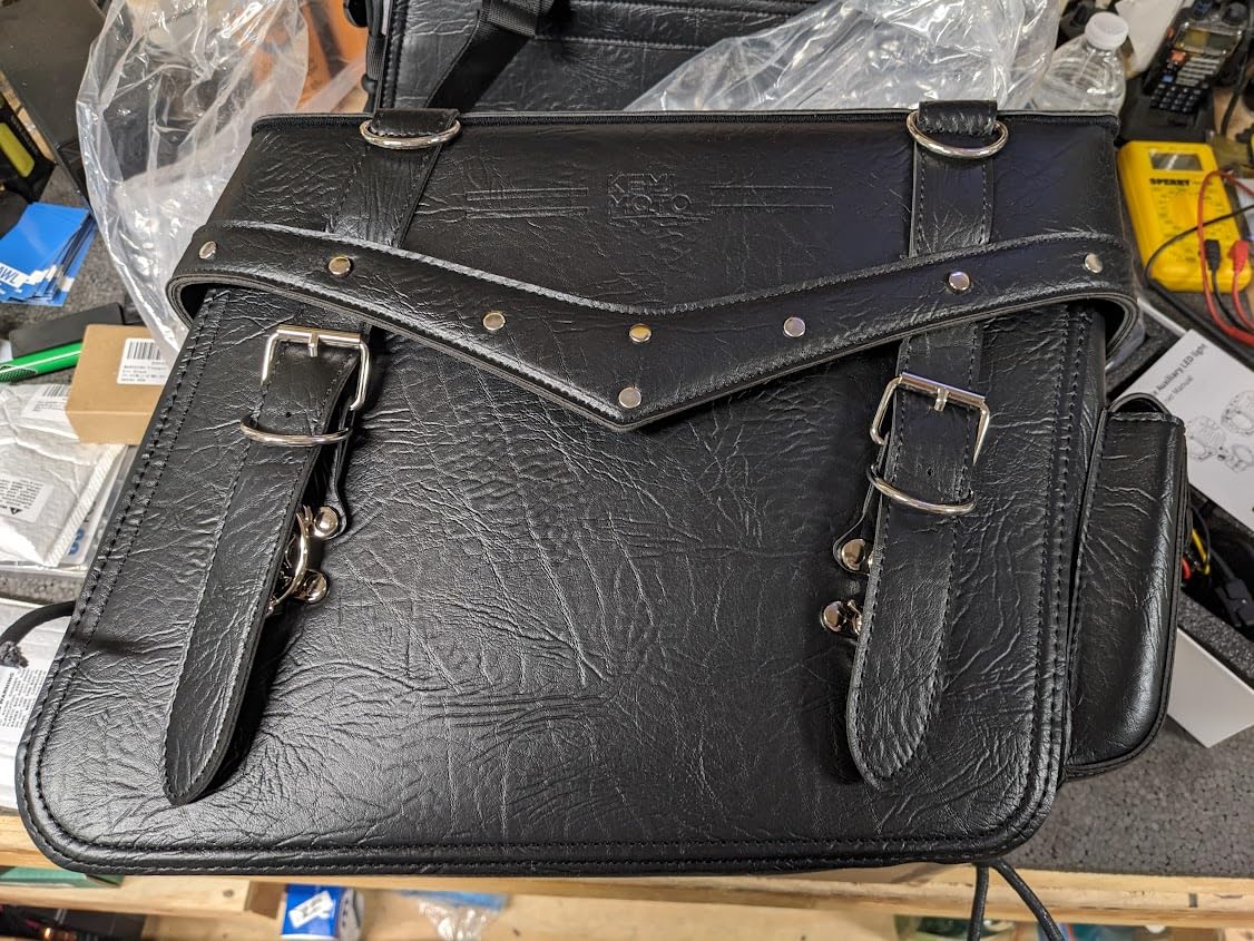 KEMIMOTO Vintage Viking Motorcycle Saddlebags 30L Throw Over Saddle Bags | PU Leather, Fit For Touring Street Road Glide Road King Sportster Cruiser Scout Rebel Softail Dyna Vstar Shadow customer photo 2