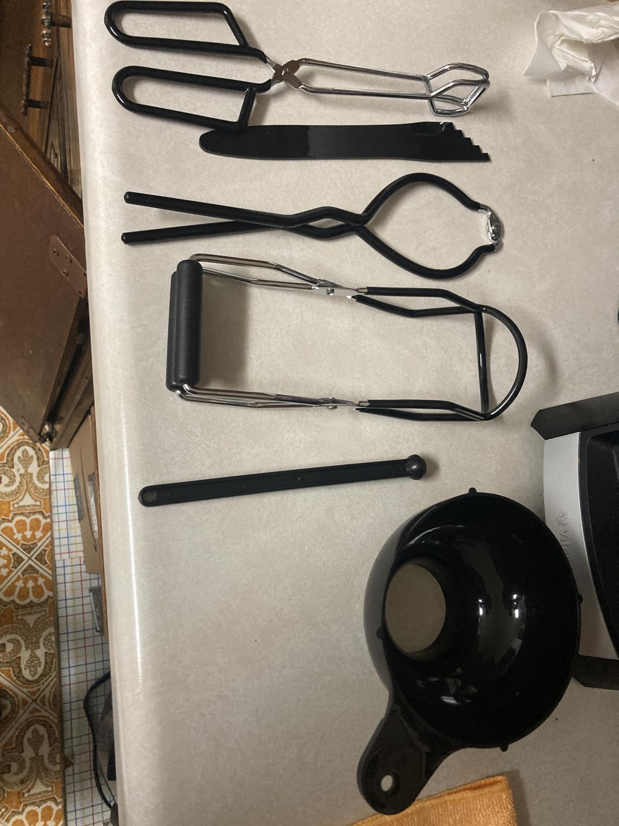 Canning Supplies Starter Kit, Canning Kit for Beginners of 9 with Jar Lifter, Wide Mouth Funnel, Wrench, Tongs, Lid Lifter, Bubble Popper, Canning Labels, ladle, Measuring spoon-Blue customer photo 2