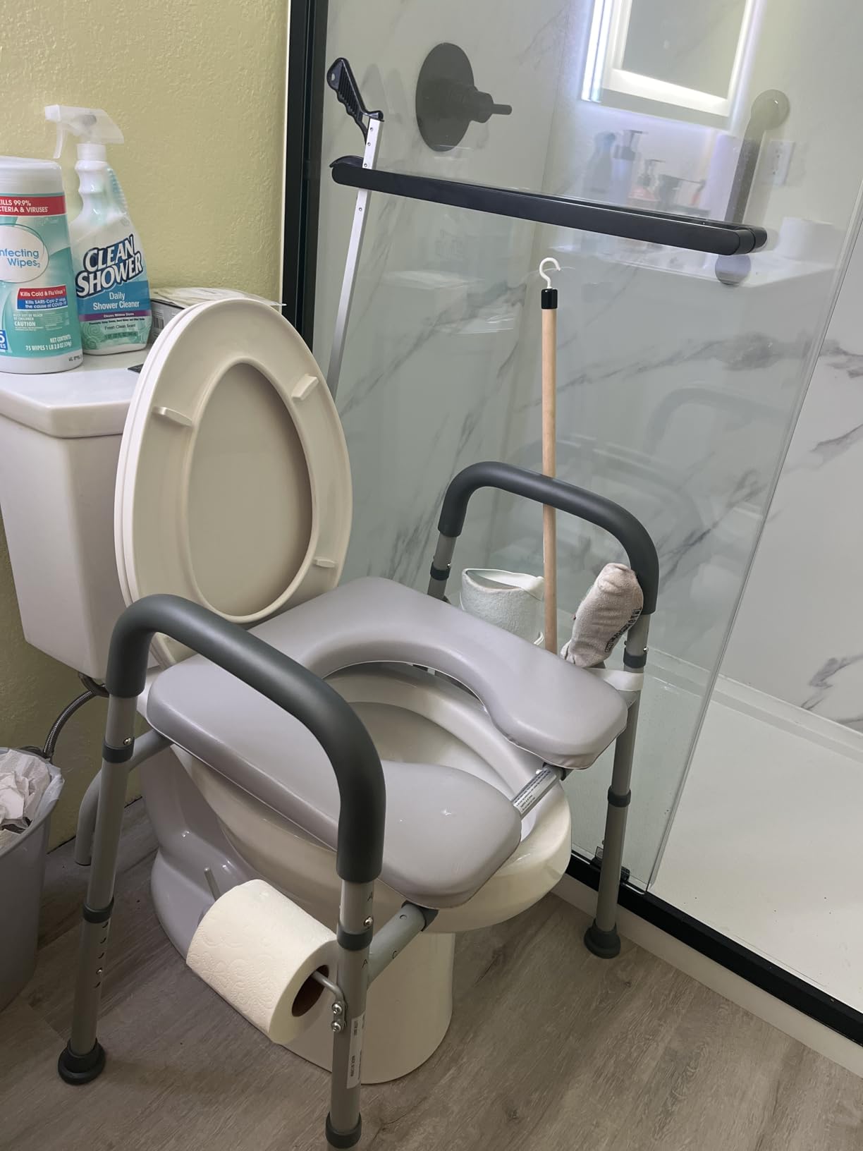 Medical King Toilet Seat Riser for Seniors, Adjustable, Gray, Heavy Duty up to 400 lbs customer photo 1