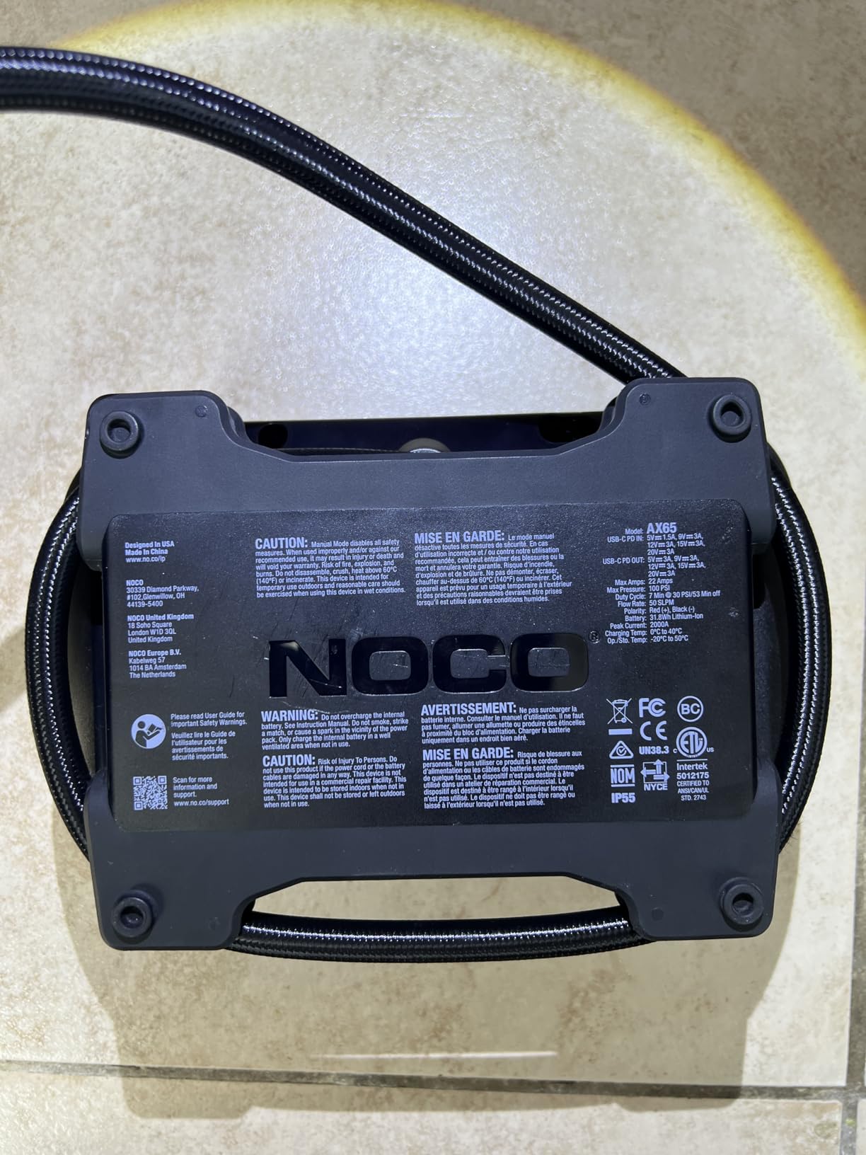 NOCO Boost+Air AX65: 2000A Jump Starter with Air Compressor Tire Inflator - Starts 8.0L Gas & 6.0L Diesel - 67 SLPM Airflow Inflates 0-40 PSI in 2 Minutes customer photo 2