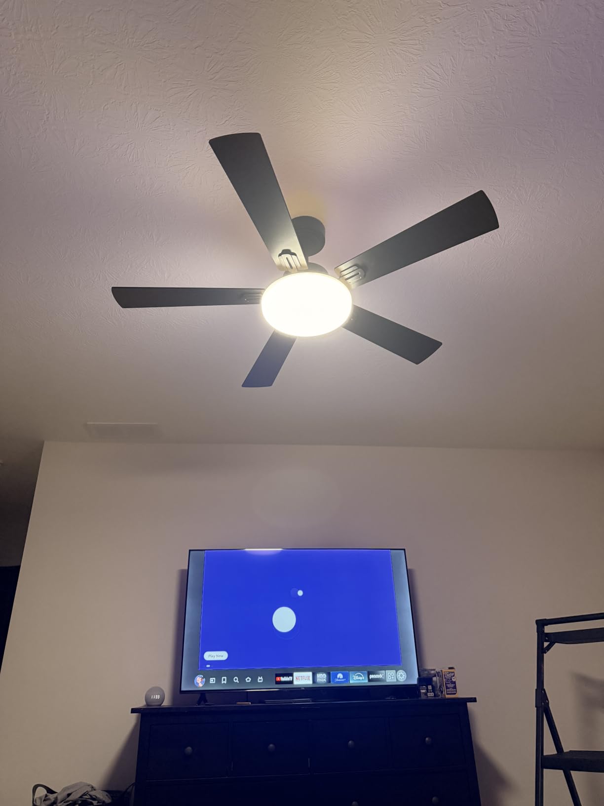 Passky 52 Inch Black Sleek Ceiling Fans with Lights, Remote Control | 3-color dimmable light, quiet reversible DC motor, easy install, memory, Timer, APP, bedroom, covered outdoor areas customer photo 2