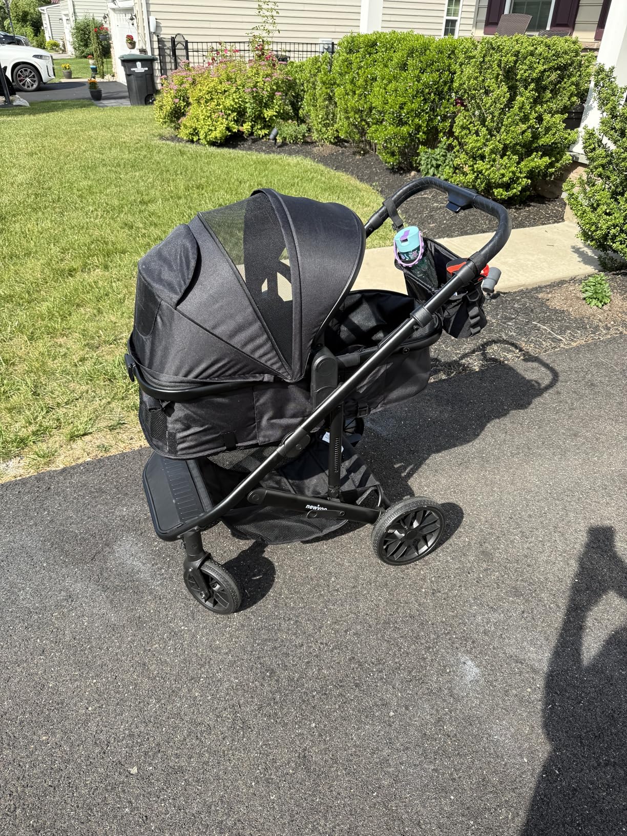 newyoo Nestro 516M 2-in-1 Convertible Infant Stroller, Pramette Mode, Black | Newborn ready, reversible, 3 position recline, 180 degree lie flat, breathable mesh, UPF 50 canopy, large basket customer photo 1