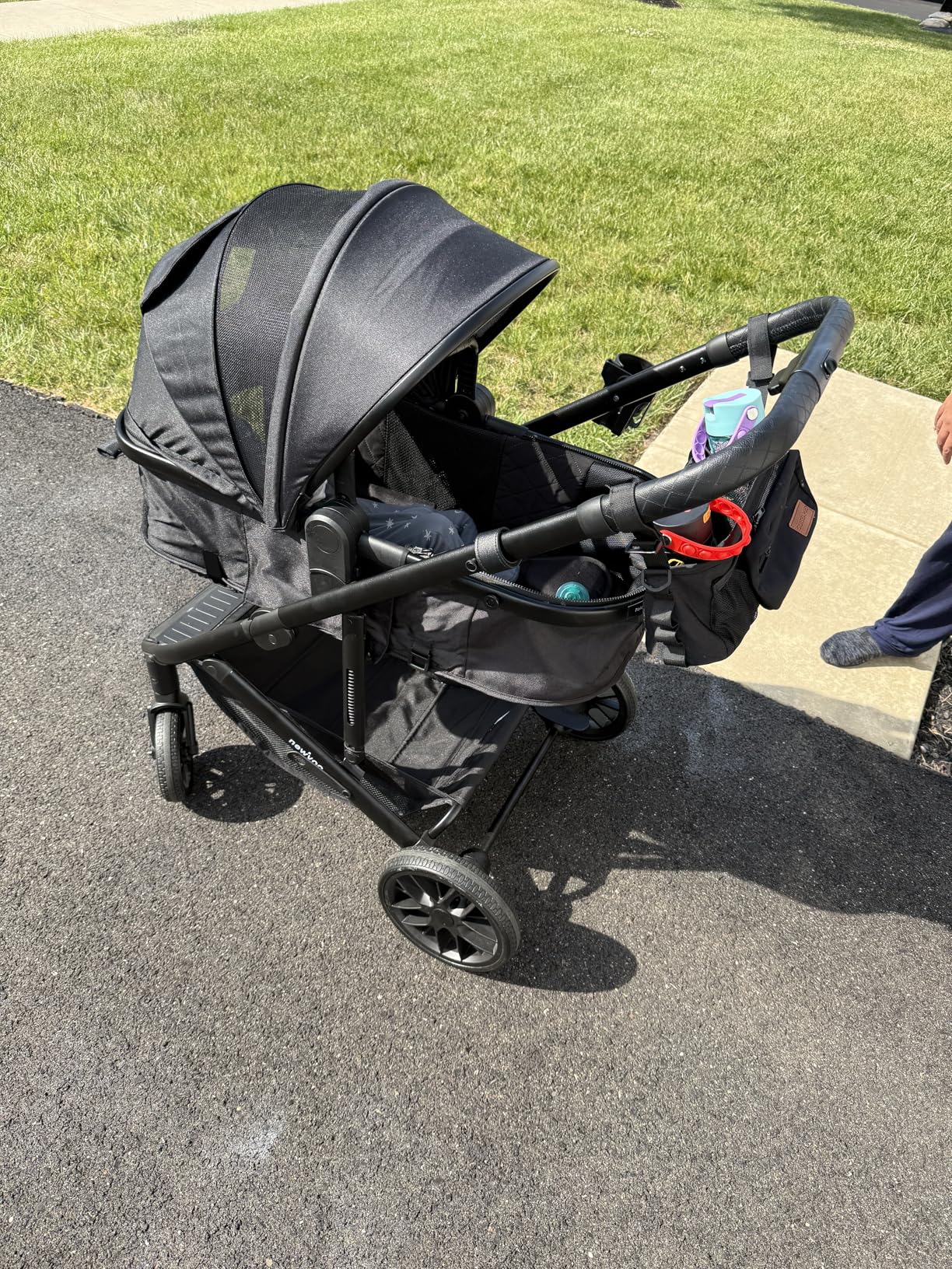 newyoo Nestro 516M 2-in-1 Convertible Infant Stroller, Pramette Mode, Black | Newborn ready, reversible, 3 position recline, 180 degree lie flat, breathable mesh, UPF 50 canopy, large basket customer photo 2