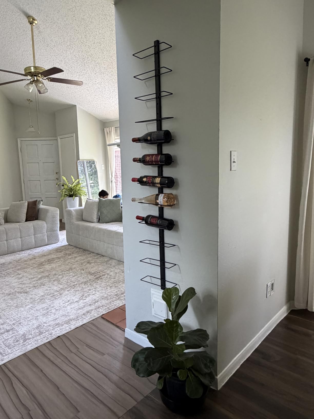 X-cosrack 36 Bottle Wall Mounted Wine Rack, Modular Hanging Wine Rack for DIY Display, Detachable 3 Pack Wine Bottle Holder, Black Metal Storage Rack for Bar, Kitchen, Cellar, Restaurant customer photo 2