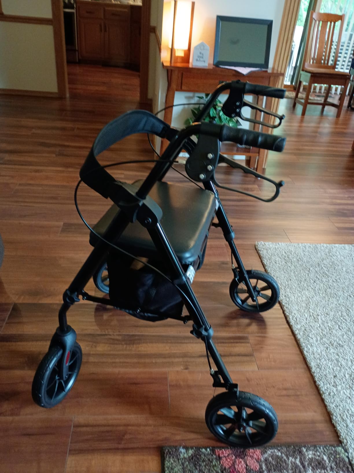 HOMLAND Foldable Walker for Seniors with Seat, 17lb Lightweight, Ergonomic | 350lb Capacity, 8