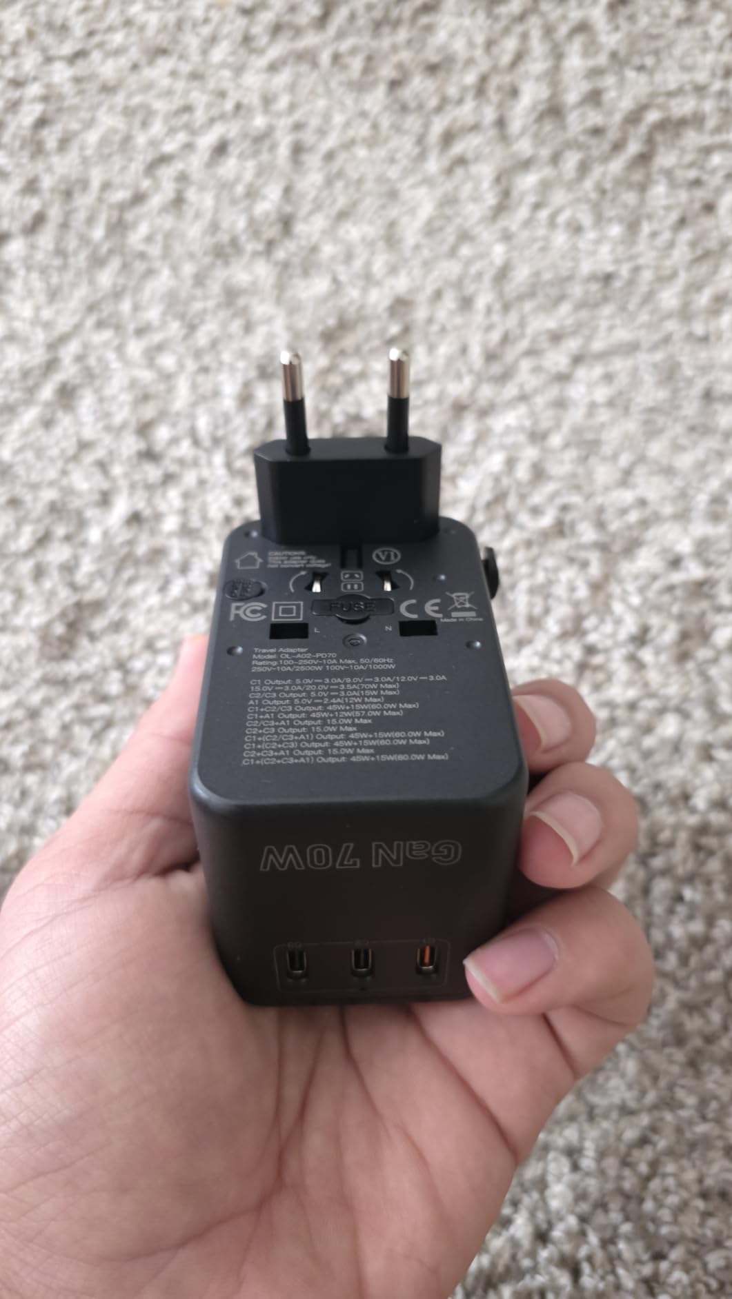 70W GaN International Travel Adapter, Universal Travel Adapter | 3 USB-C & 1 USB-A Ports, Worldwide Wall Charger for US to Europe, UK, Ireland, AU, Asia, Works in 200+ Countries customer photo 2
