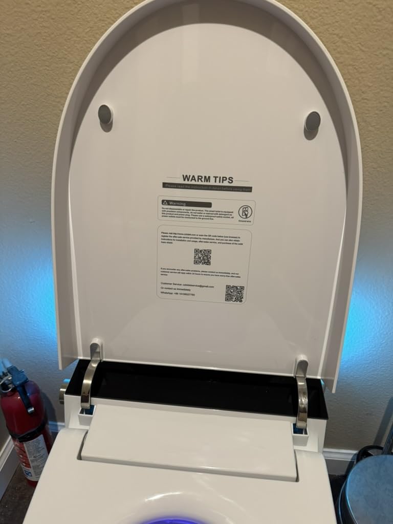 Smart Toilet with Bidet Built In, One Piece Bidet Toilet with Auto Dual Flush, Foam Shield, Modern Elongated Tankless Toilet with Foot Sensor, Heated Bidet Seat, Warm Water & Dryer, LED Display customer photo 1