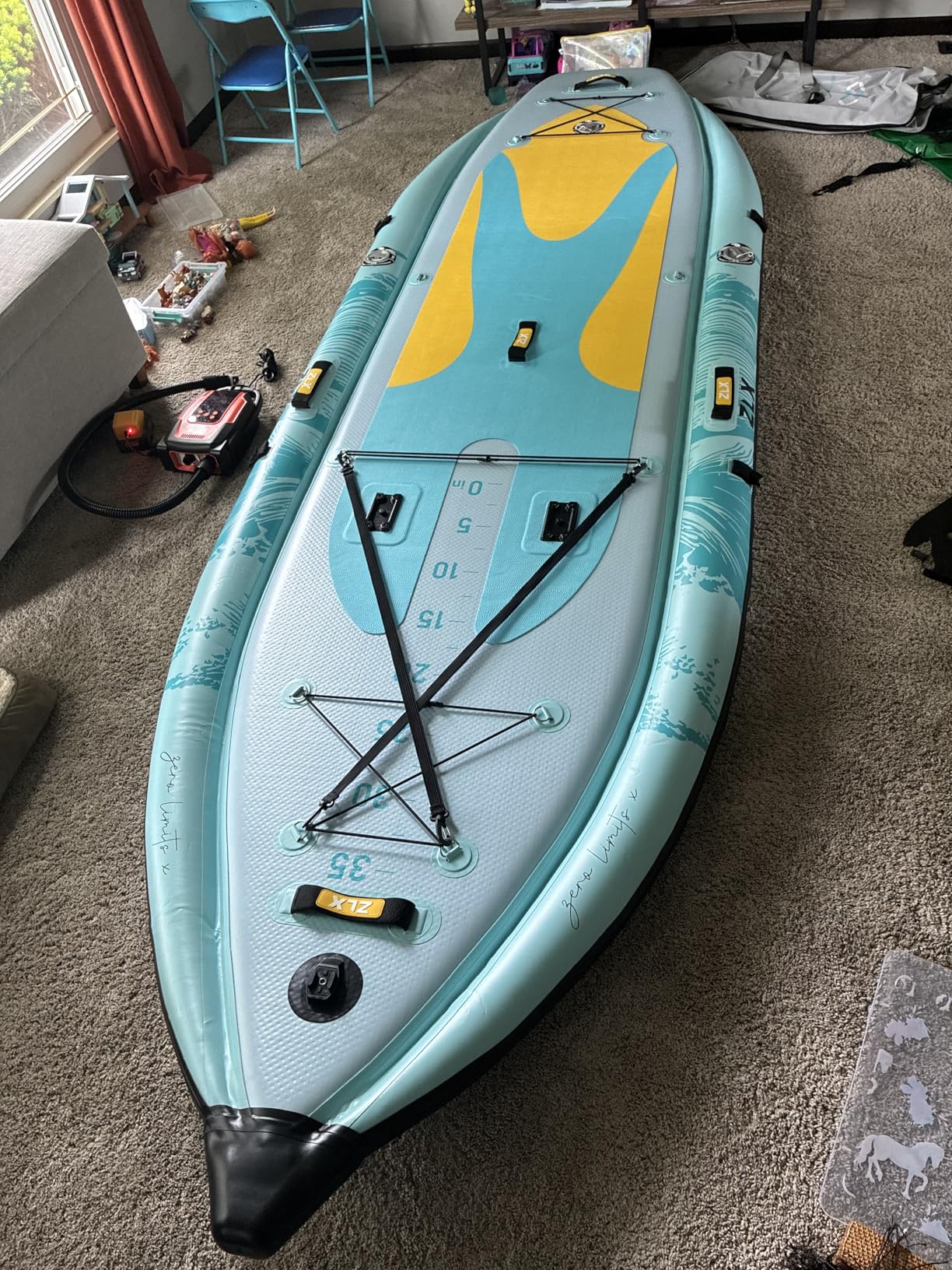 ZLX 11'6''x42'' Extra Wide Inflatable Fishing Paddle Board for Adults- Stable Non-Slip Deck Pad, Dual Reinforced Sides & Quiet Glide, 400lb Capacity SUP, Rod Mount, Camera Mount customer photo 1