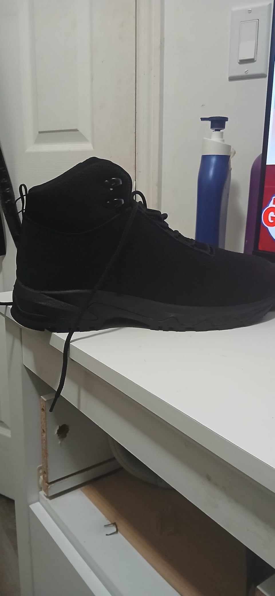 SHULOOK Non Slip Work Boots for Men Restaurant Kitchen Food Service Black | Slip Resistant Chef Shoes Lightweight Ankle Support Working Comfortabke Outdoor Mesh Walking Footwear customer photo 2